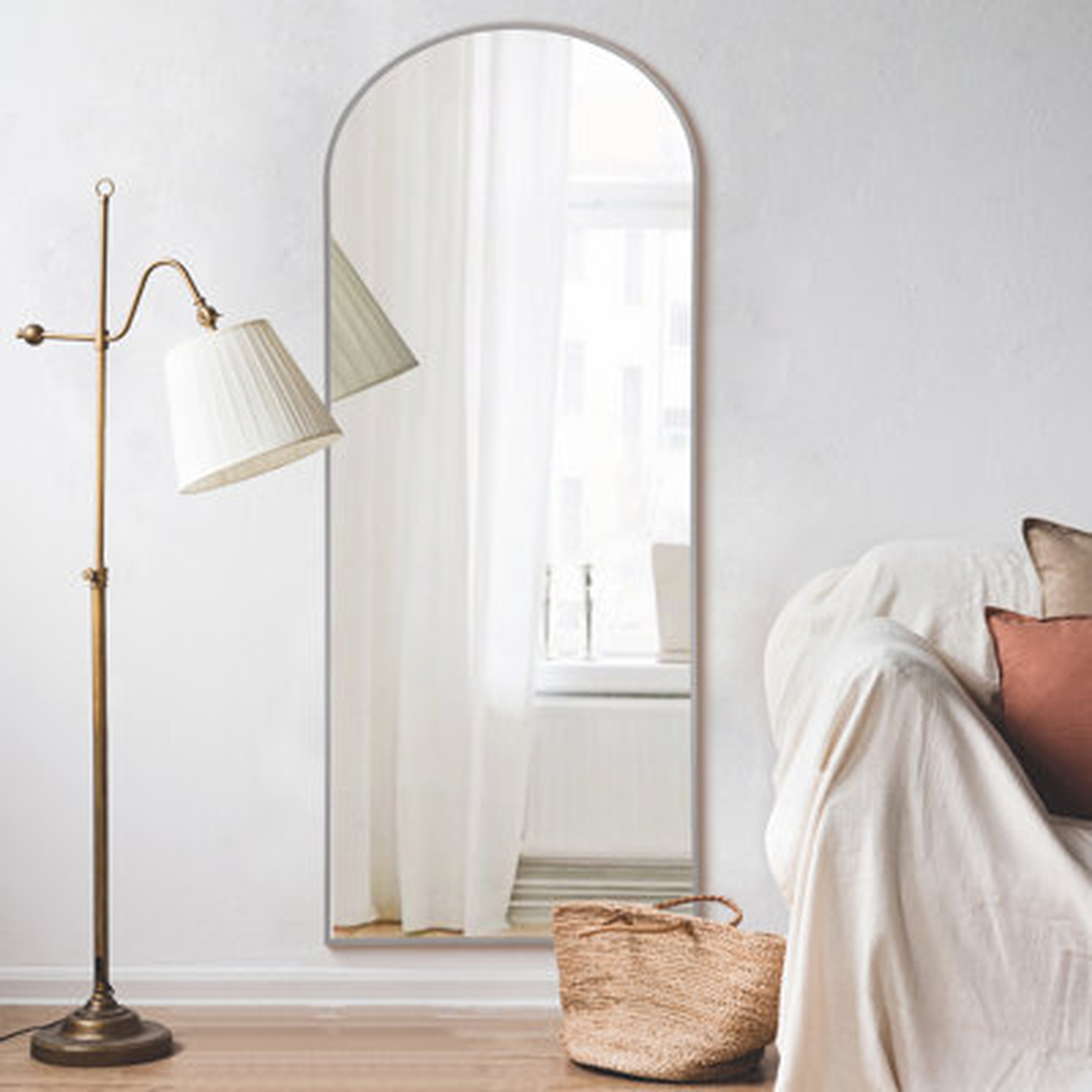 Metal Arch Floor Mirror, Silver - Wayfair