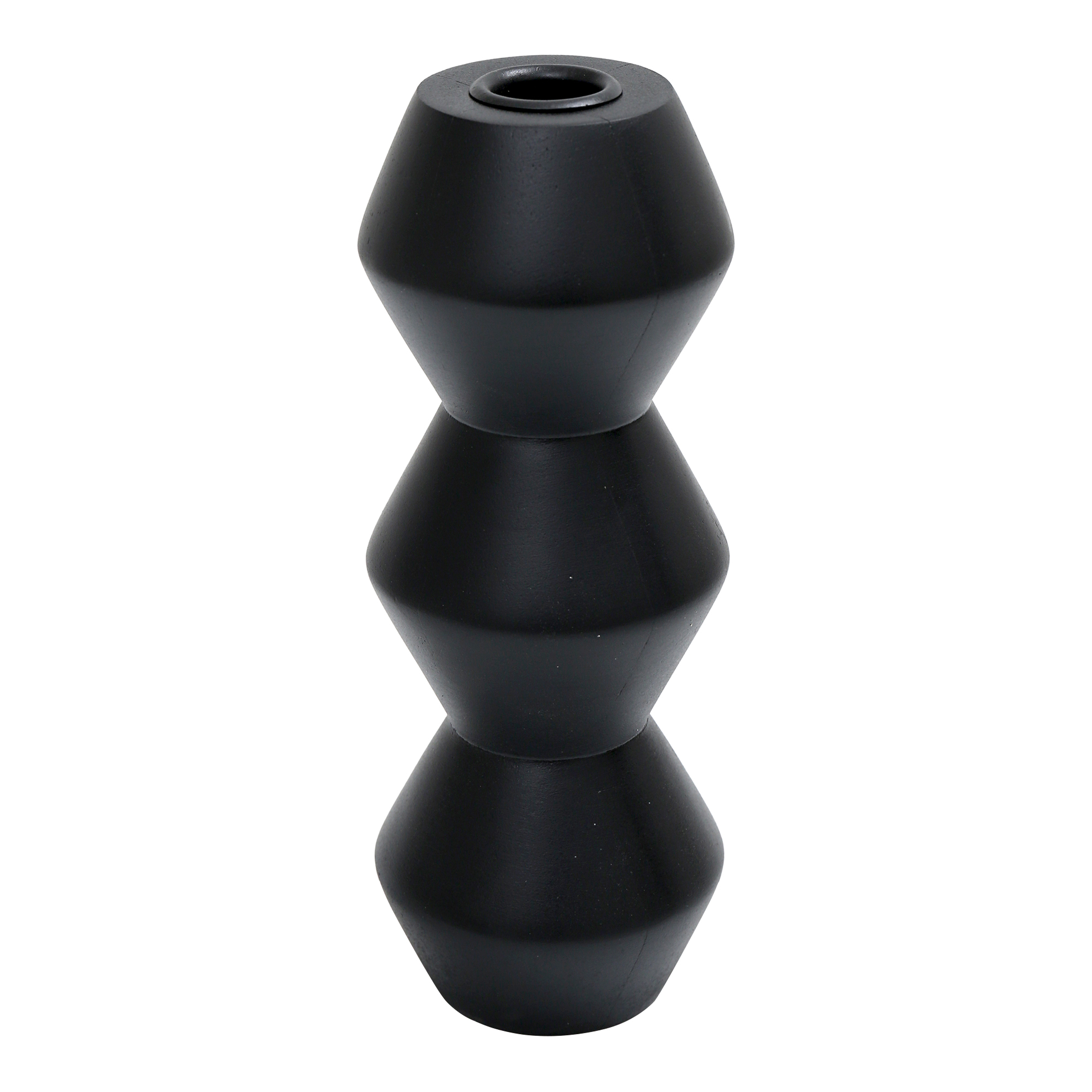 Sequence Large Wooden Candle Holder Black - Moes Home Collection