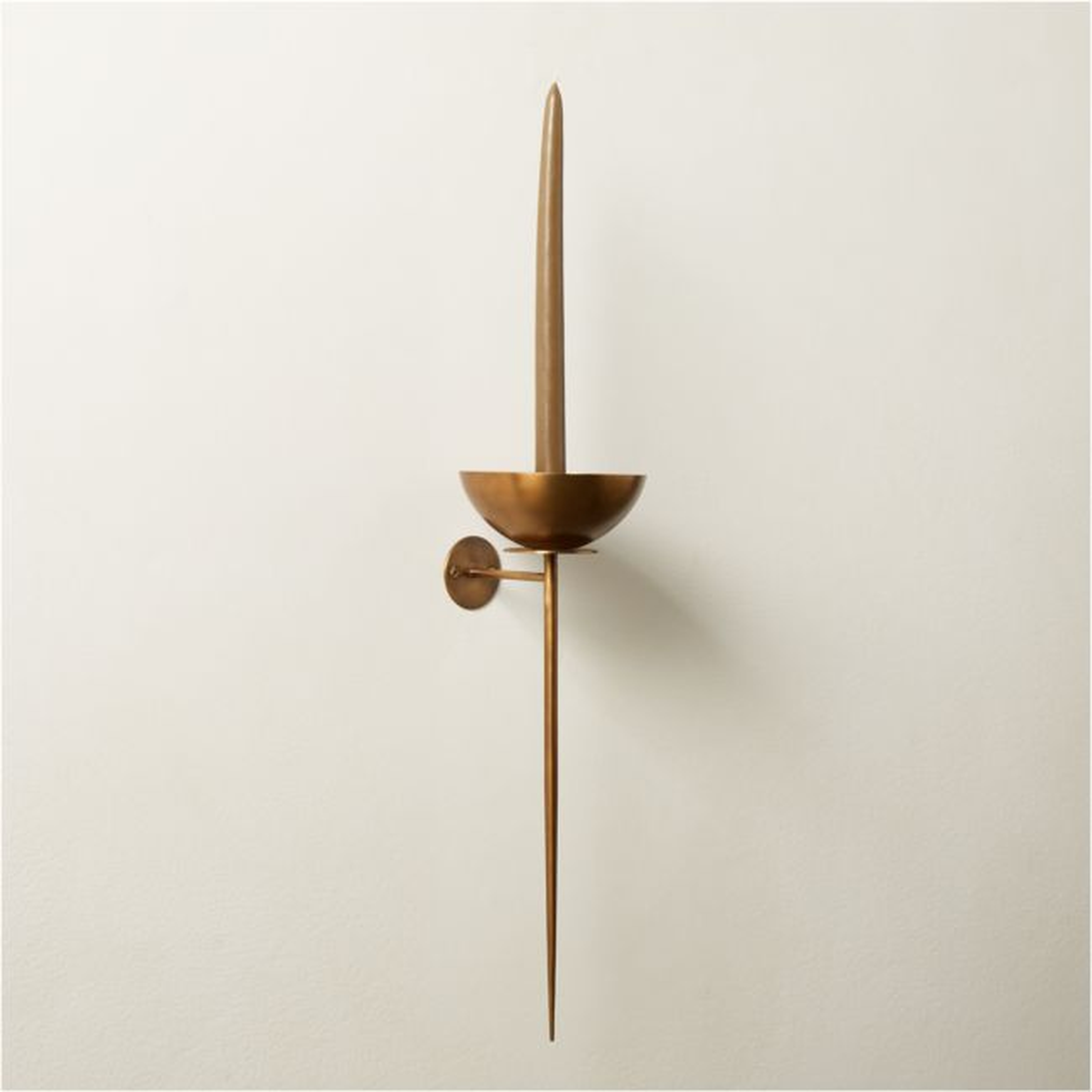 Vela Brass Wall Sconce Candle Holder - CB2
