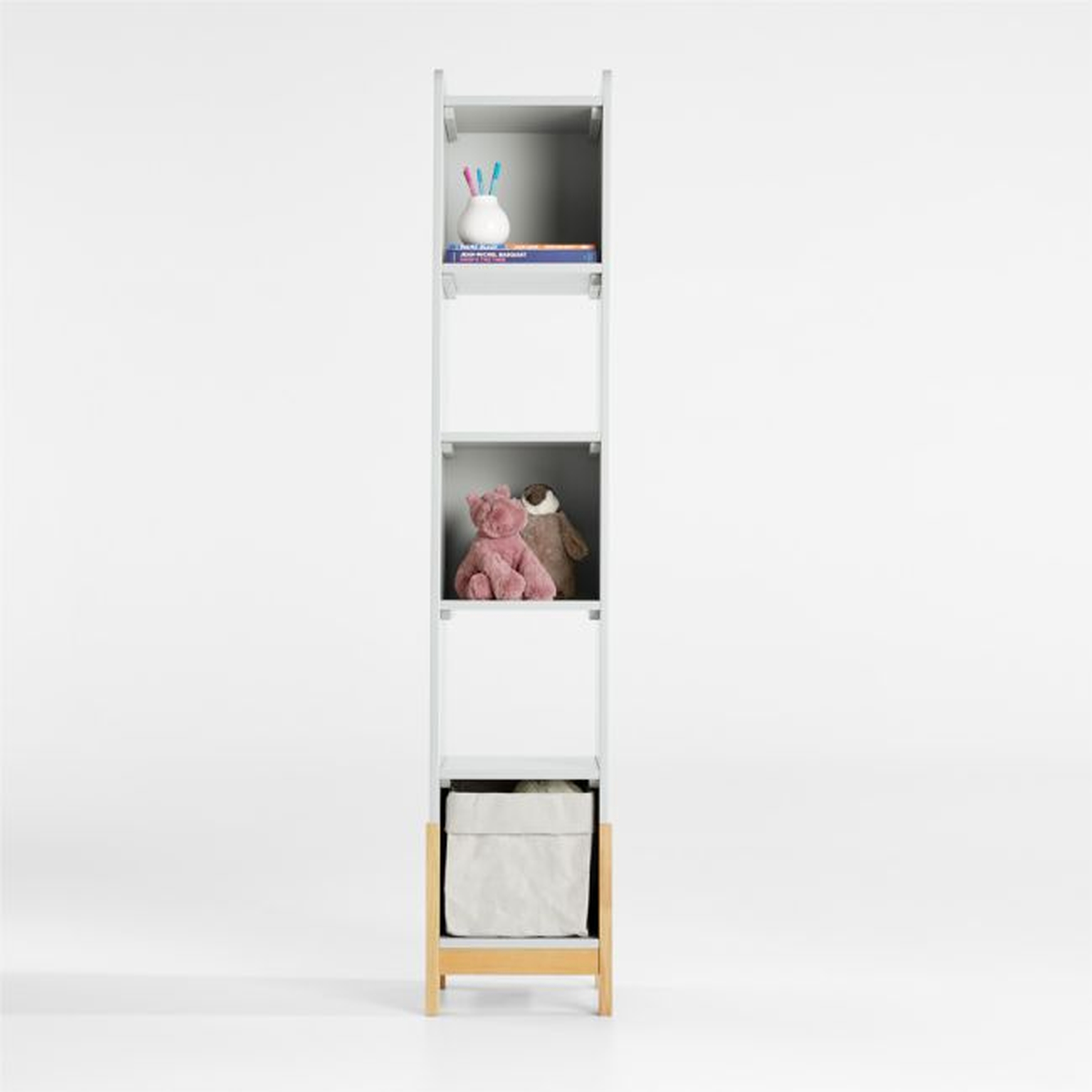Rue Grey Wood 5-Shelf Narrow Bookcase - Crate & Kids