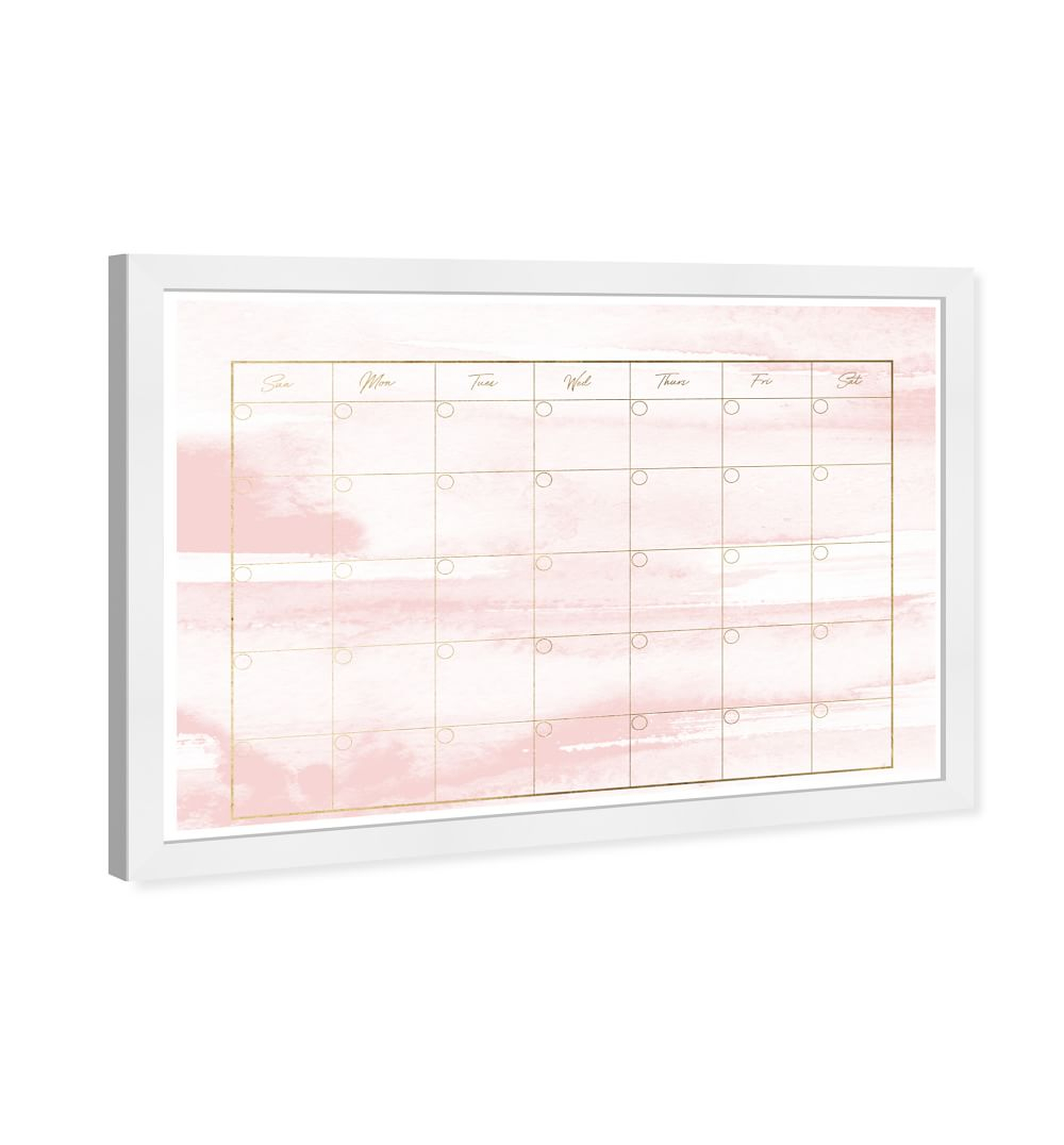 Oliver Gal Watercolor Blush Calendar Dry Erase Board, Wall Art, 18x26x0.5 - West Elm