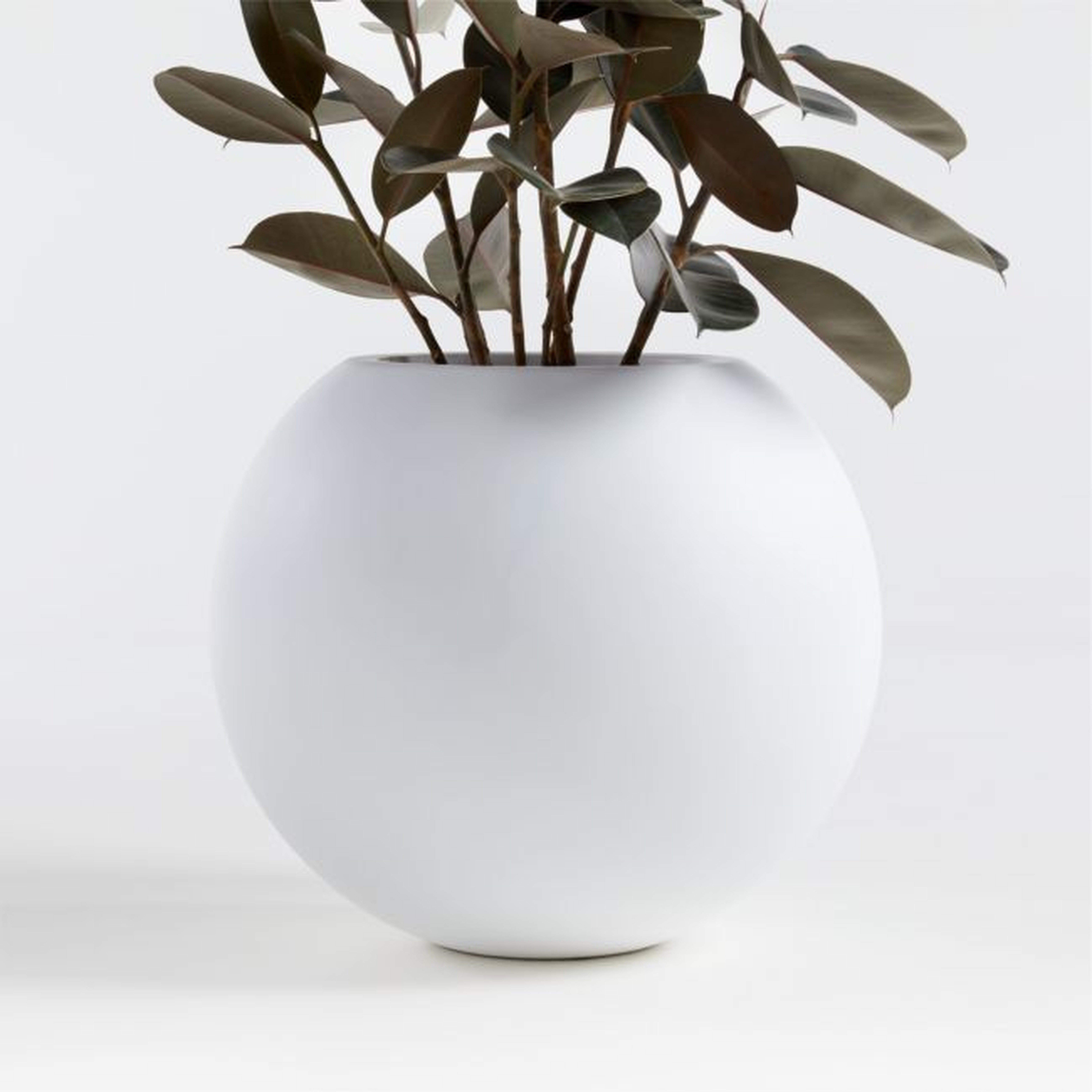 Sphere Small White Indoor/Outdoor Planter - Crate and Barrel