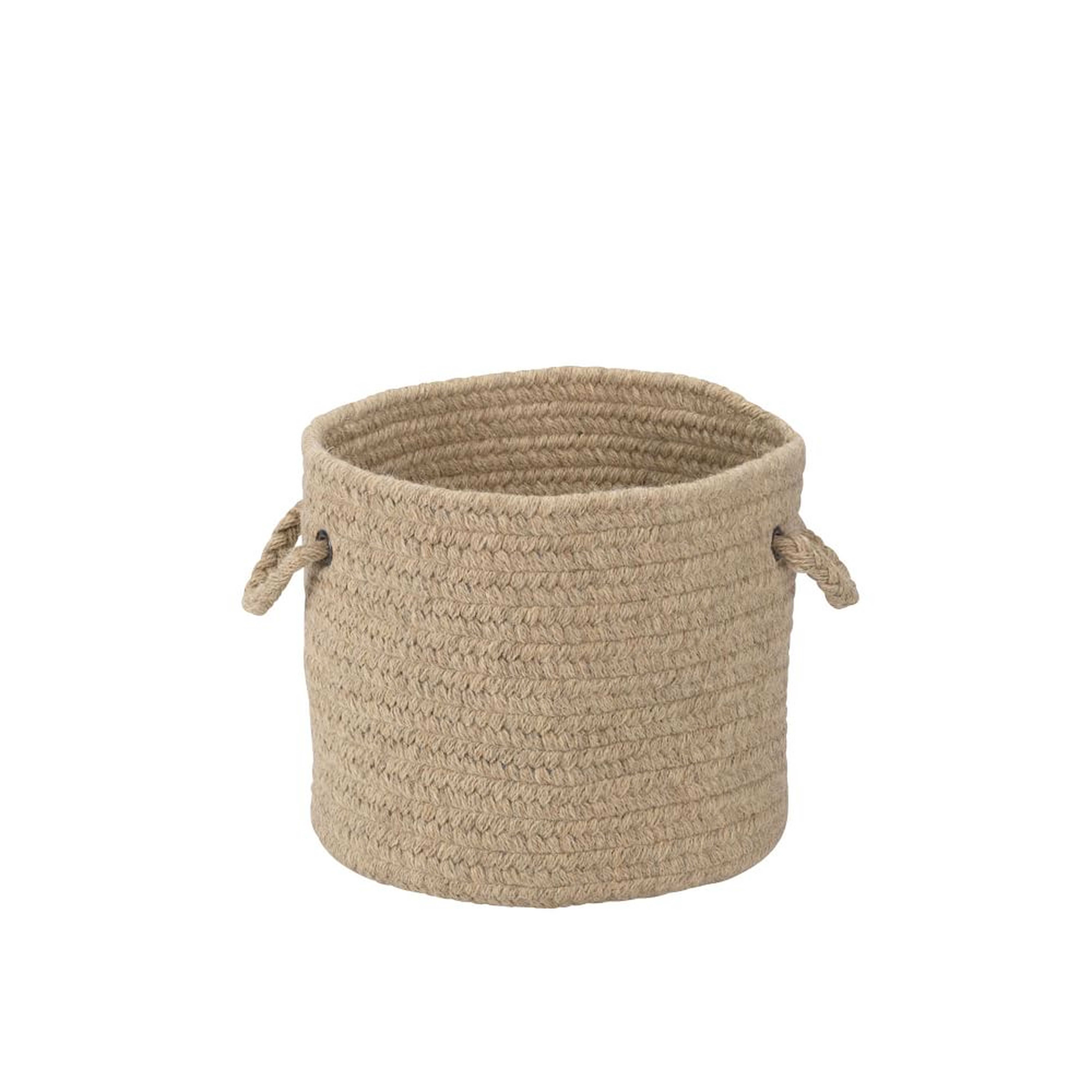 Natural Wool Basket, Light Beige, Small, 12"D x 10"H - West Elm