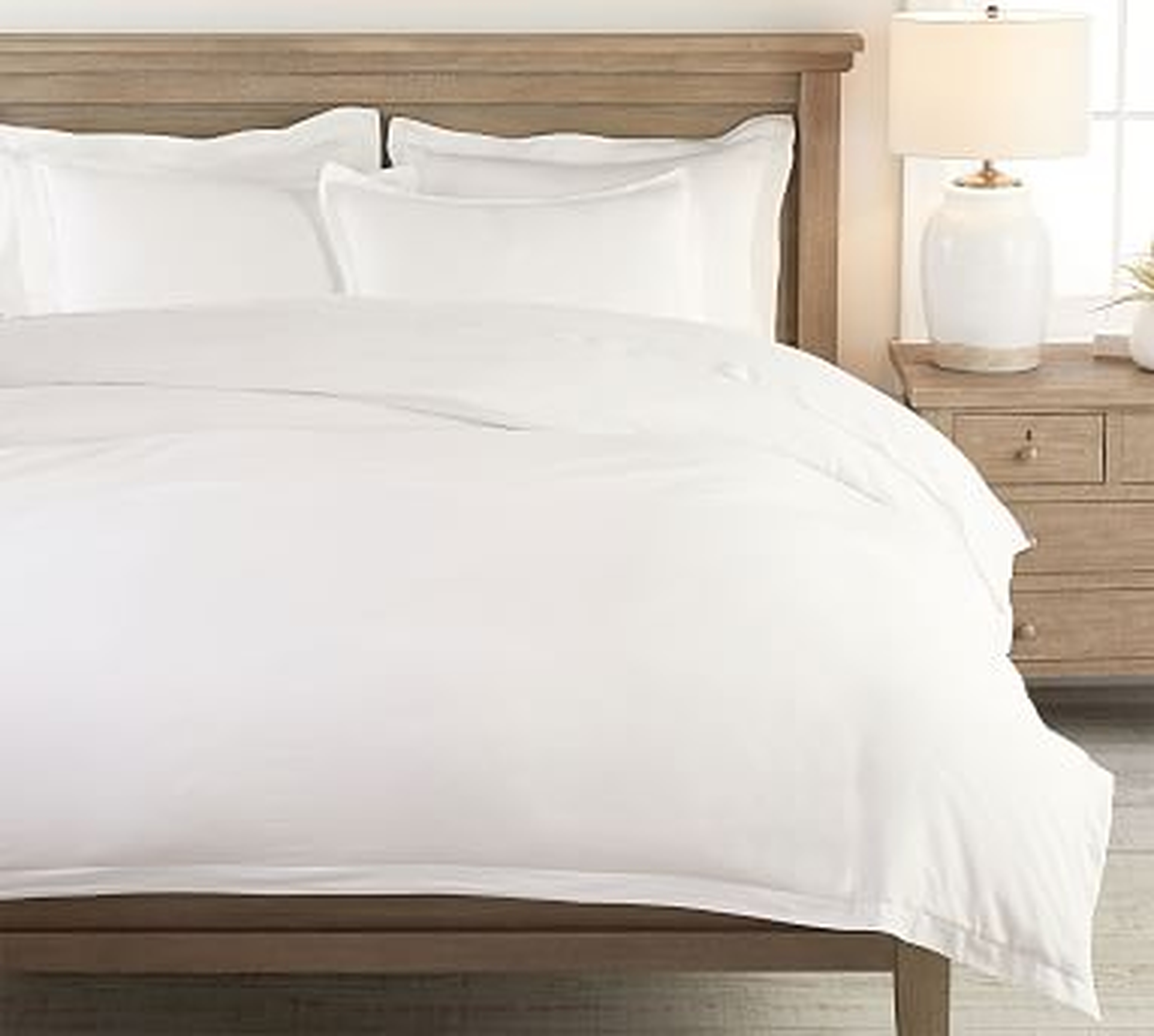 Washed Sateen Duvet Cover, Full/Queen, White - Pottery Barn