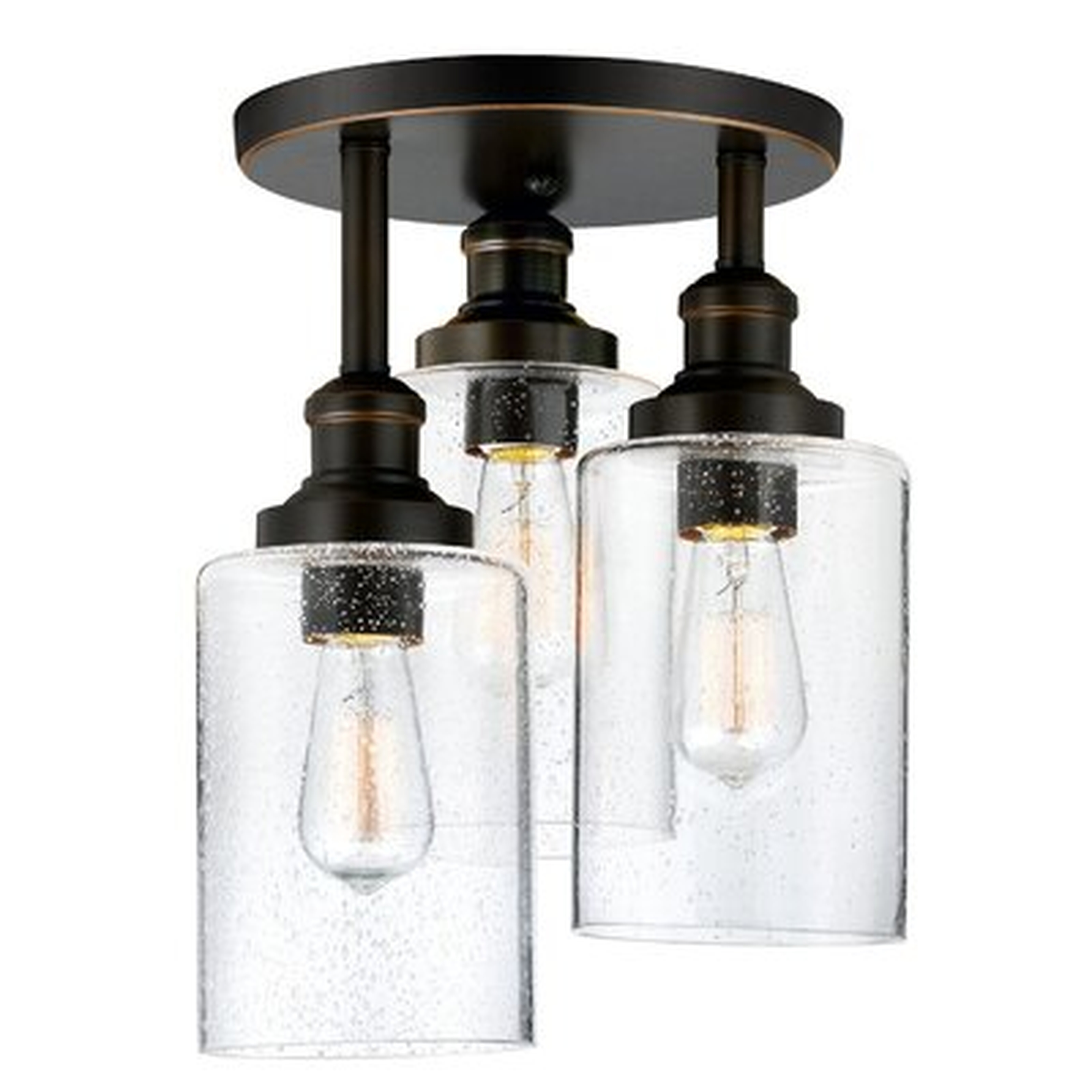 Semi-Flush Lights 3 - Light 12.6'' Cluster Cylinder Semi Flush Mount - Wayfair