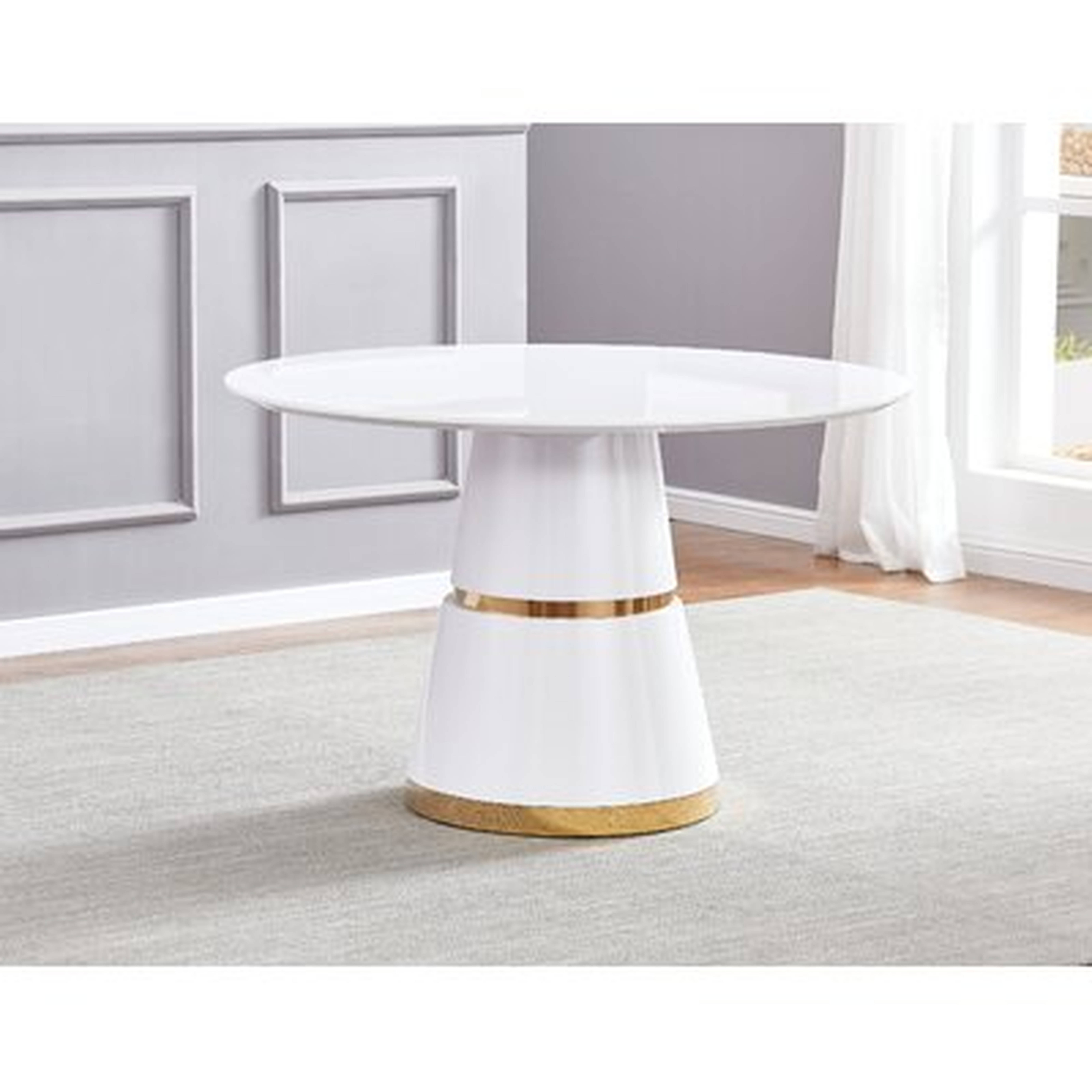 47 Inch White With Gold Dining Table - Wayfair