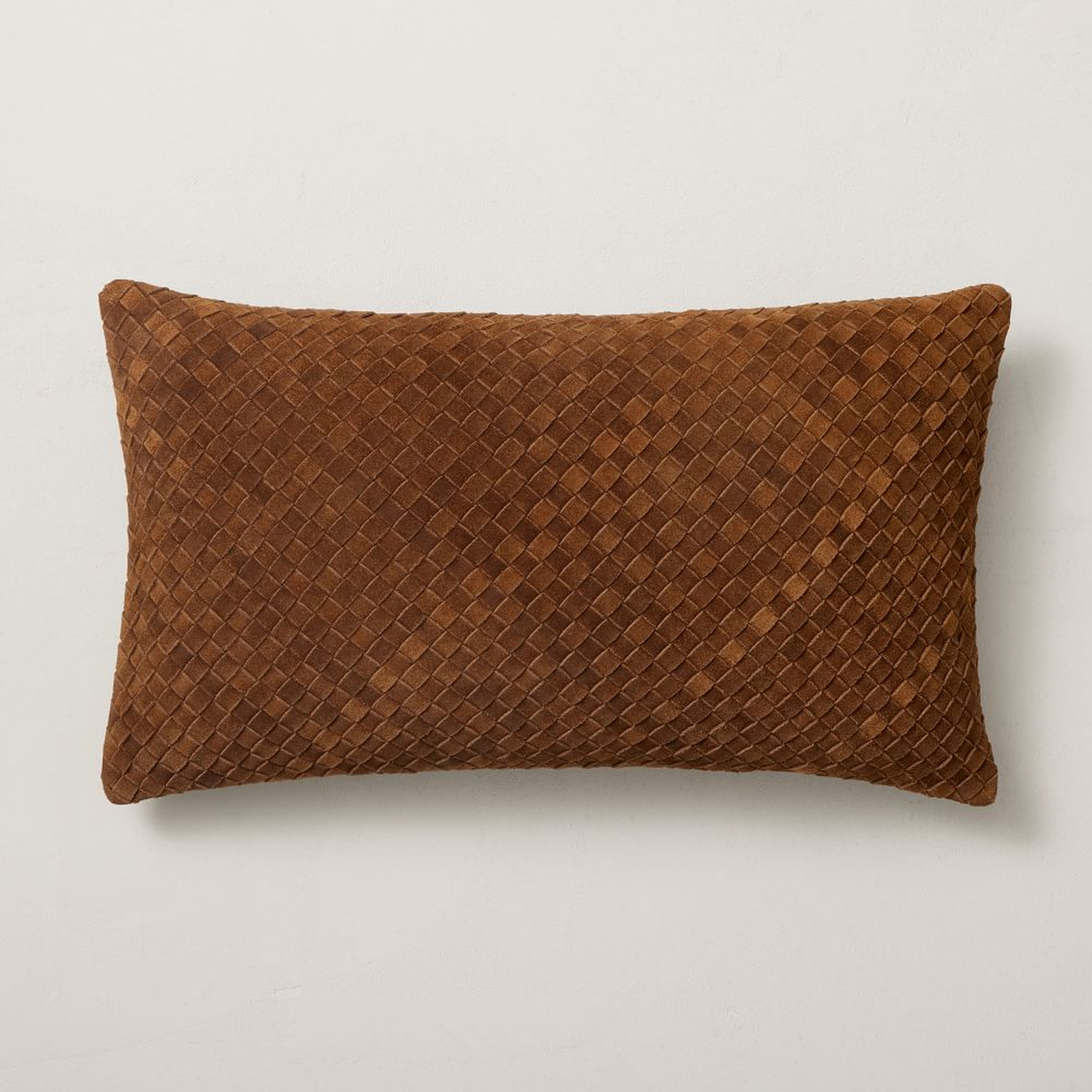 Woven Suede Pillow Cover, 12"x21", Cardamom - West Elm