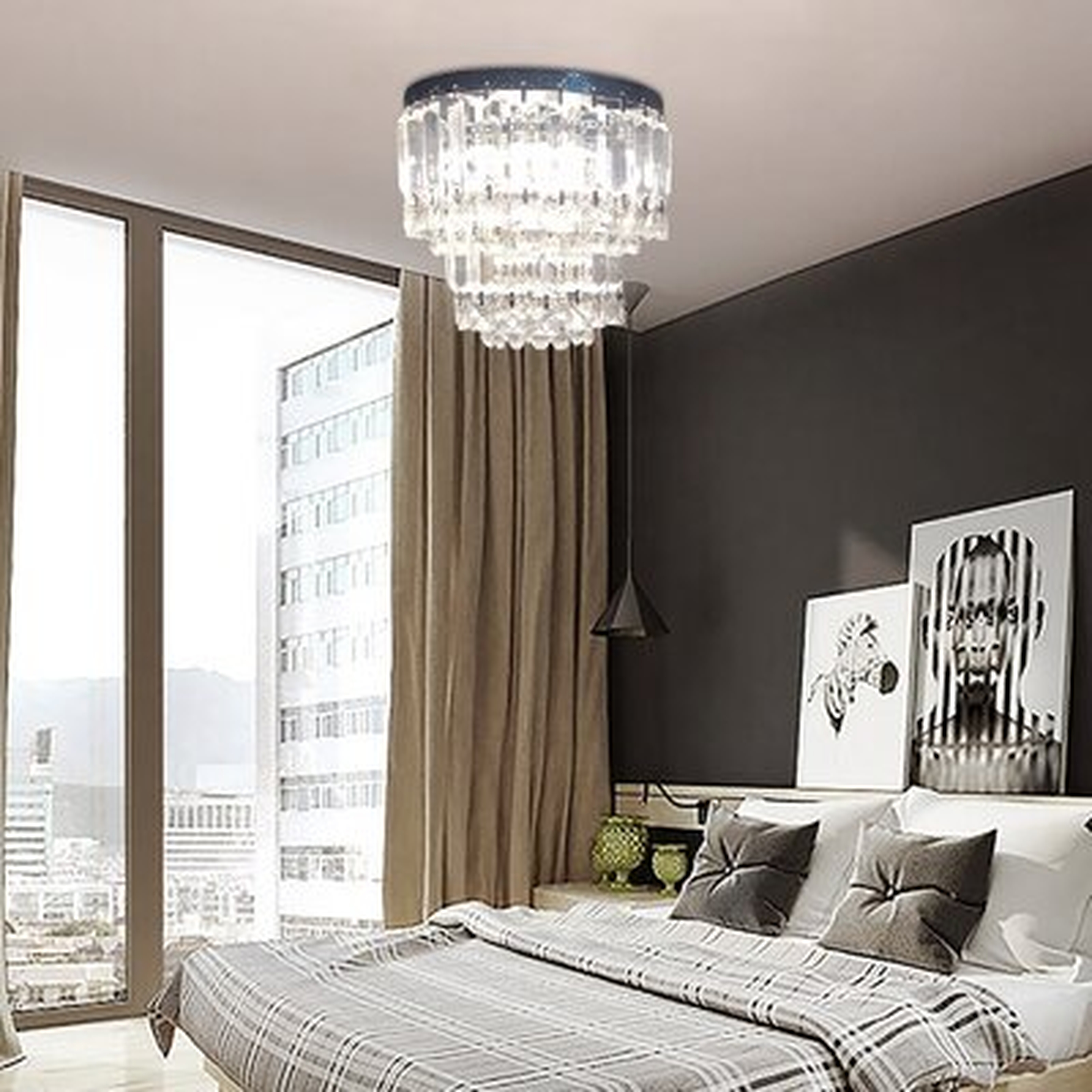H9" X D10 Saint Mossi Modern Flush Mount  K9 Crystal Chandelier - Wayfair