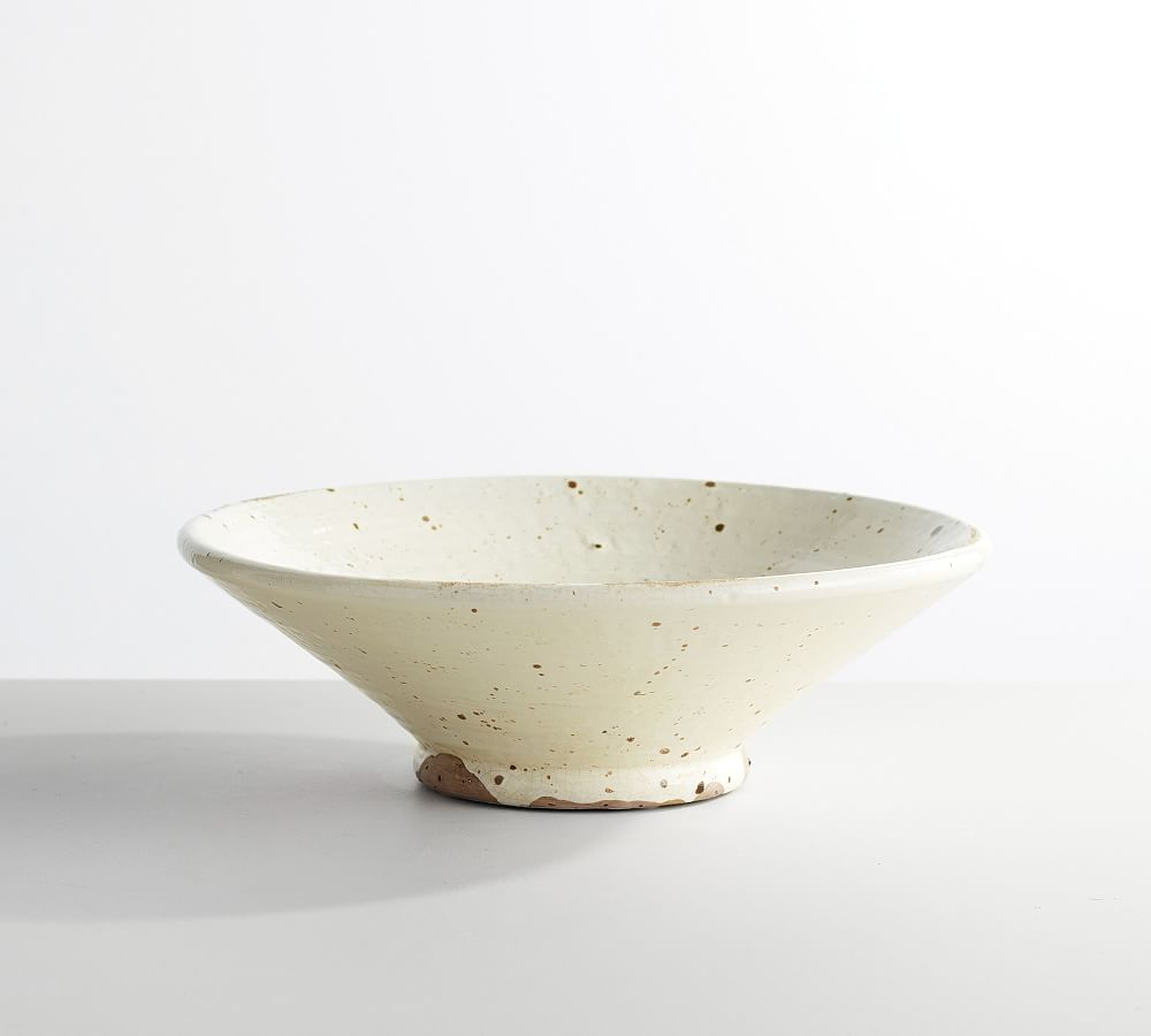 Terra Cotta Speckled Vase, White, Bowl, 5" - Pottery Barn