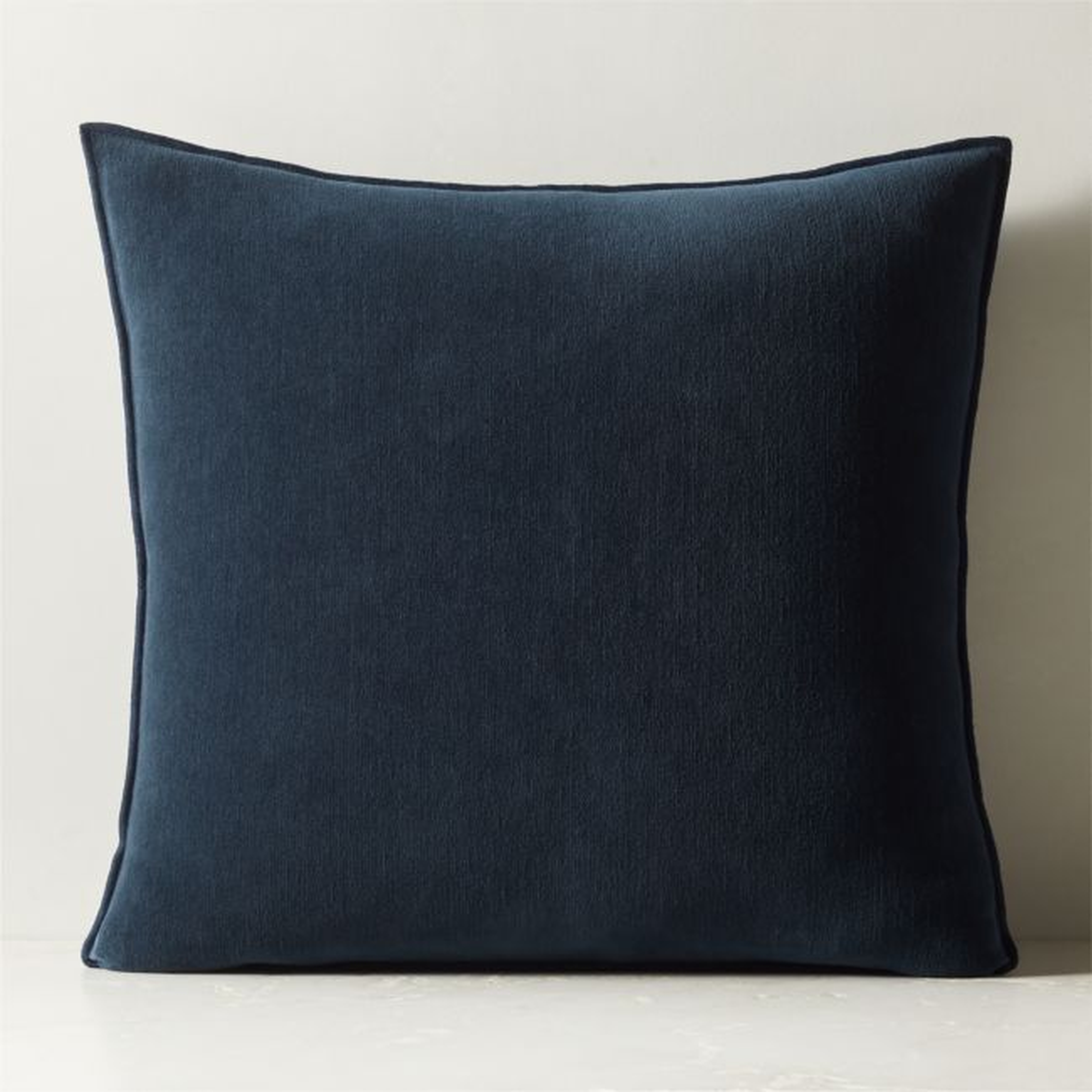 Doux Navy Blue Cotton Throw Pillow Cover 23"x23" - CB2