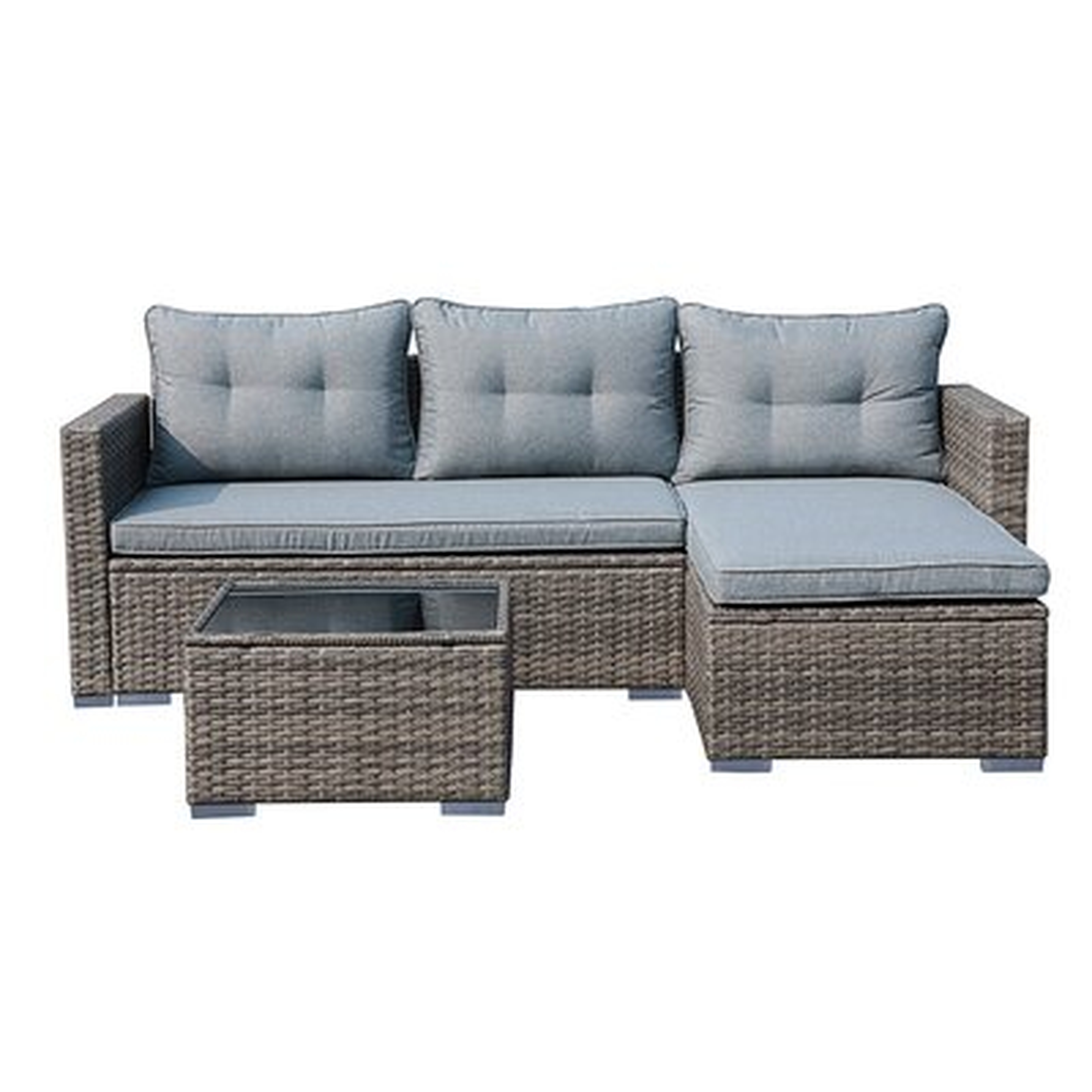 Cromford 3 Piece Rattan Sectional Seating Group with Cushions - Wayfair