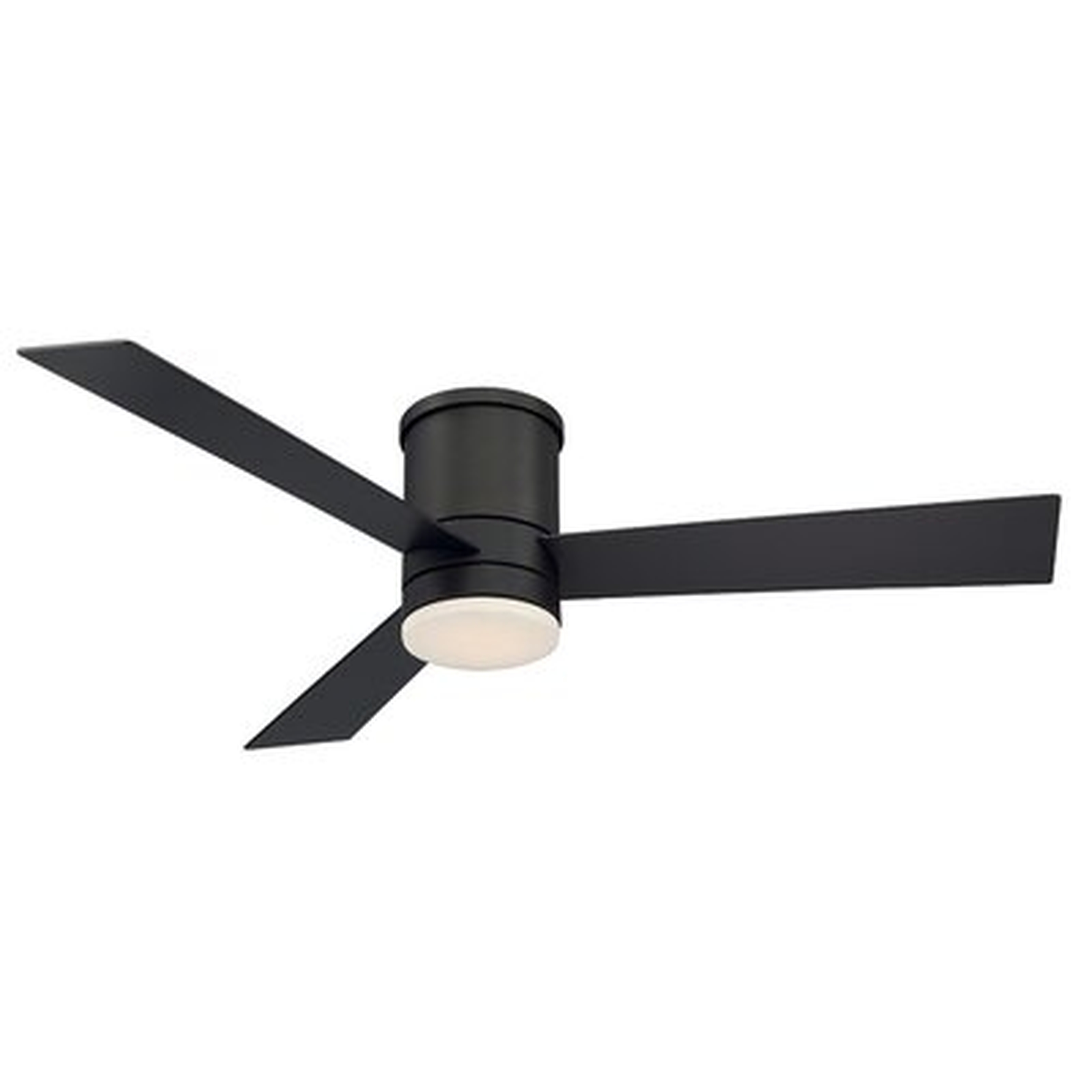 52" Axis 3 - Blade LED Smart Flush Mount Ceiling Fan with Remote Control and Light Kit Included - AllModern