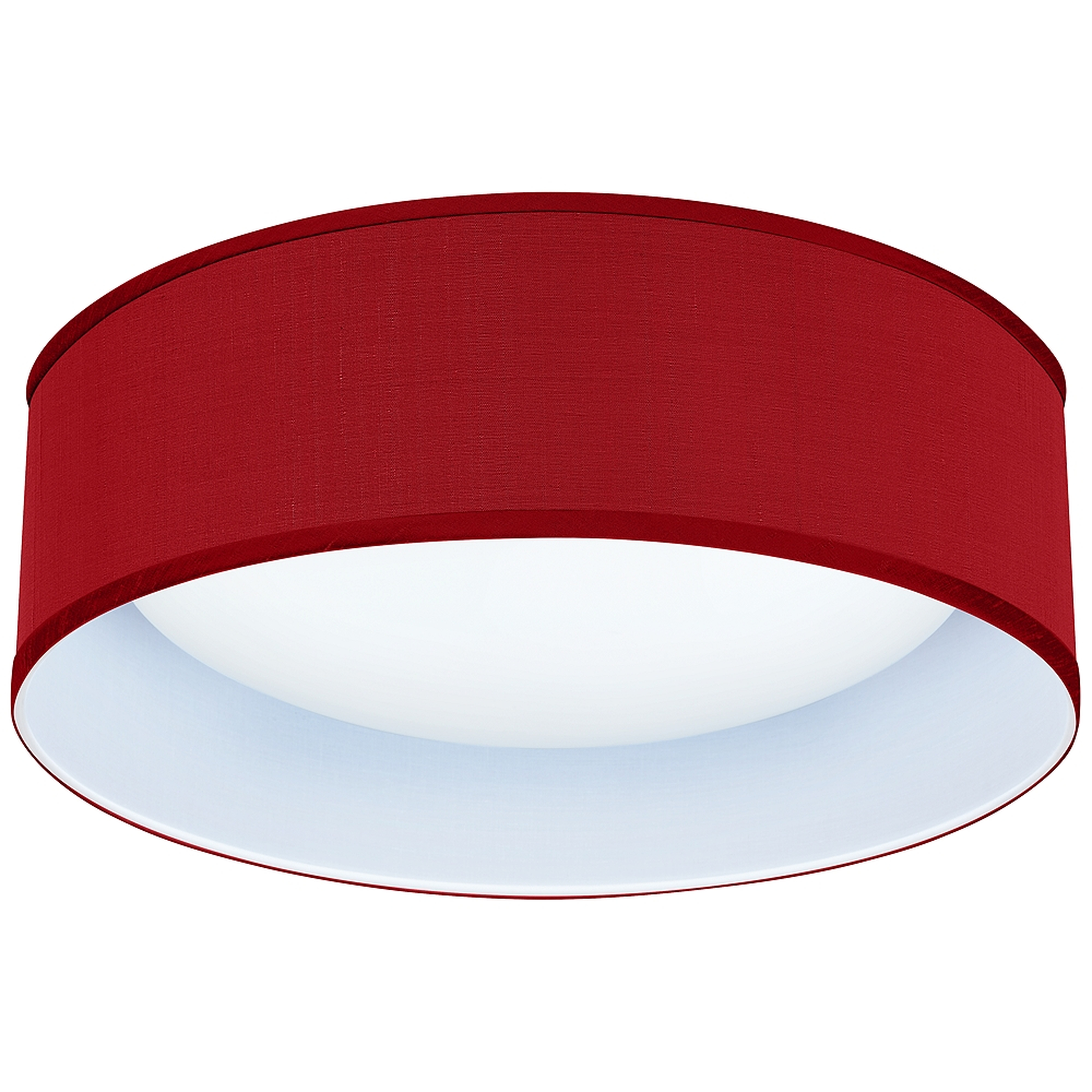 Eco-Star Red Faux Silk 14" Wide LED Circular White Ceiling Light - Style # 492W0 - Lamps Plus