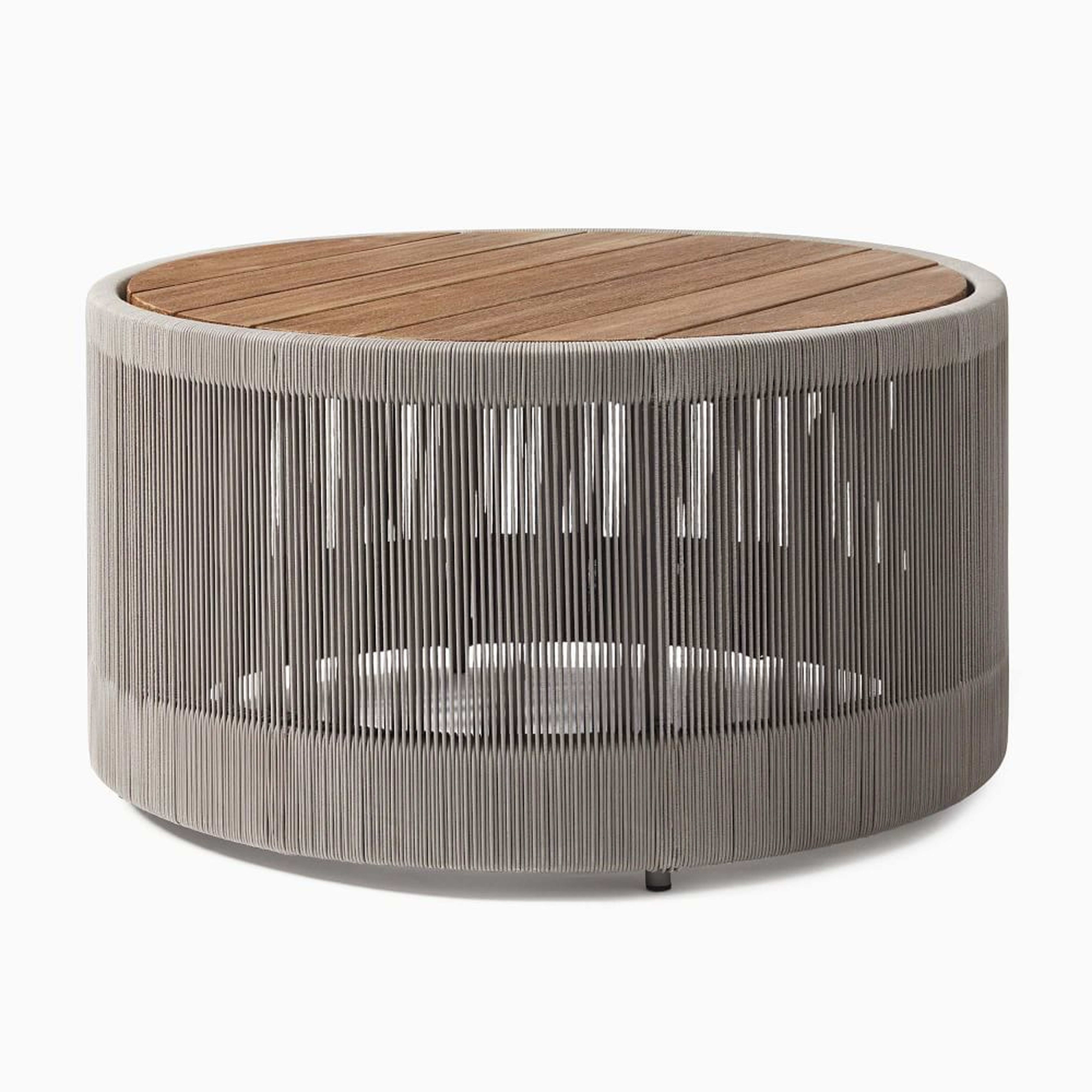 Porto Outdoor 32 in Round Coffee Table, Driftwood - West Elm
