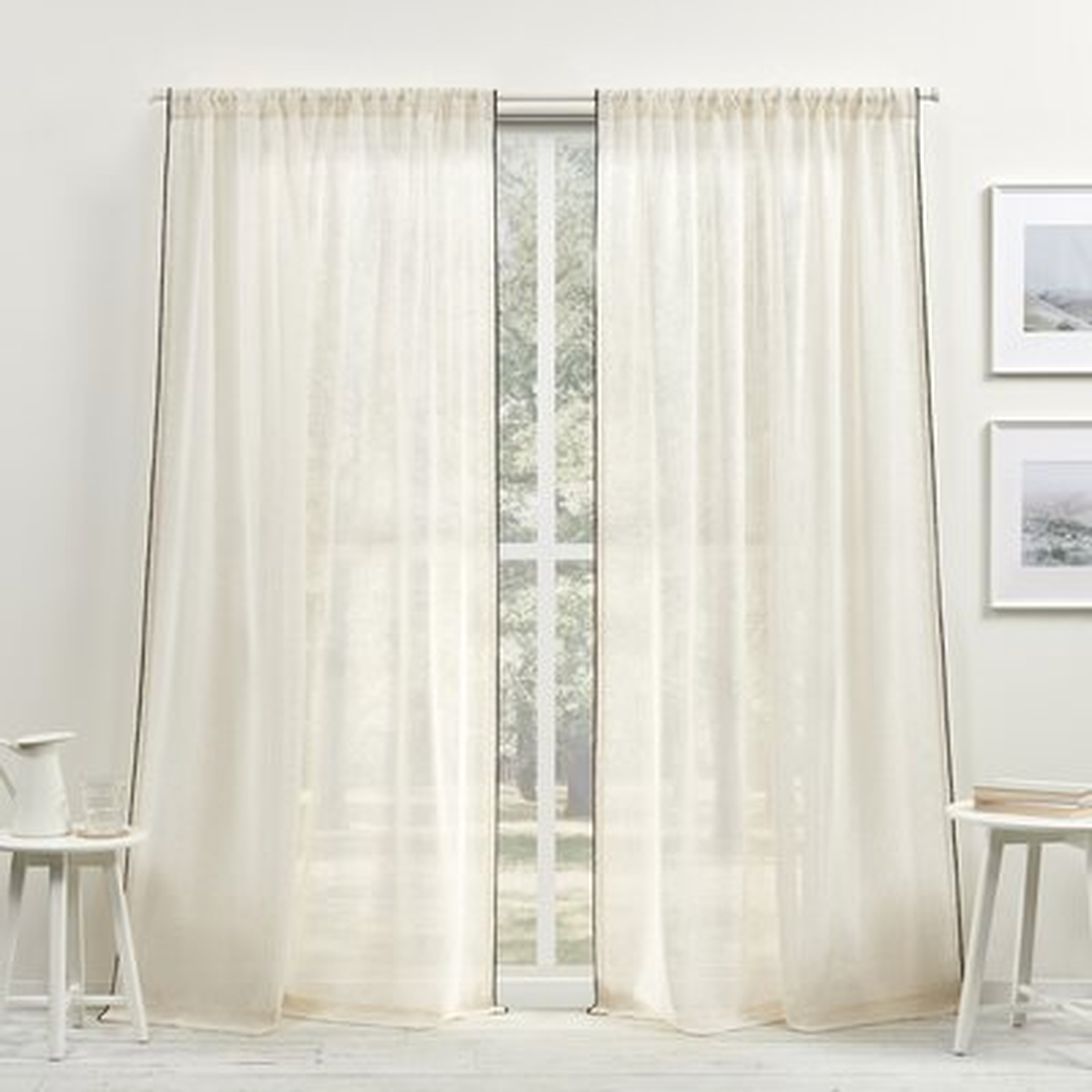 Lauren Solid Sheer Single Curtain Panel - Birch Lane
