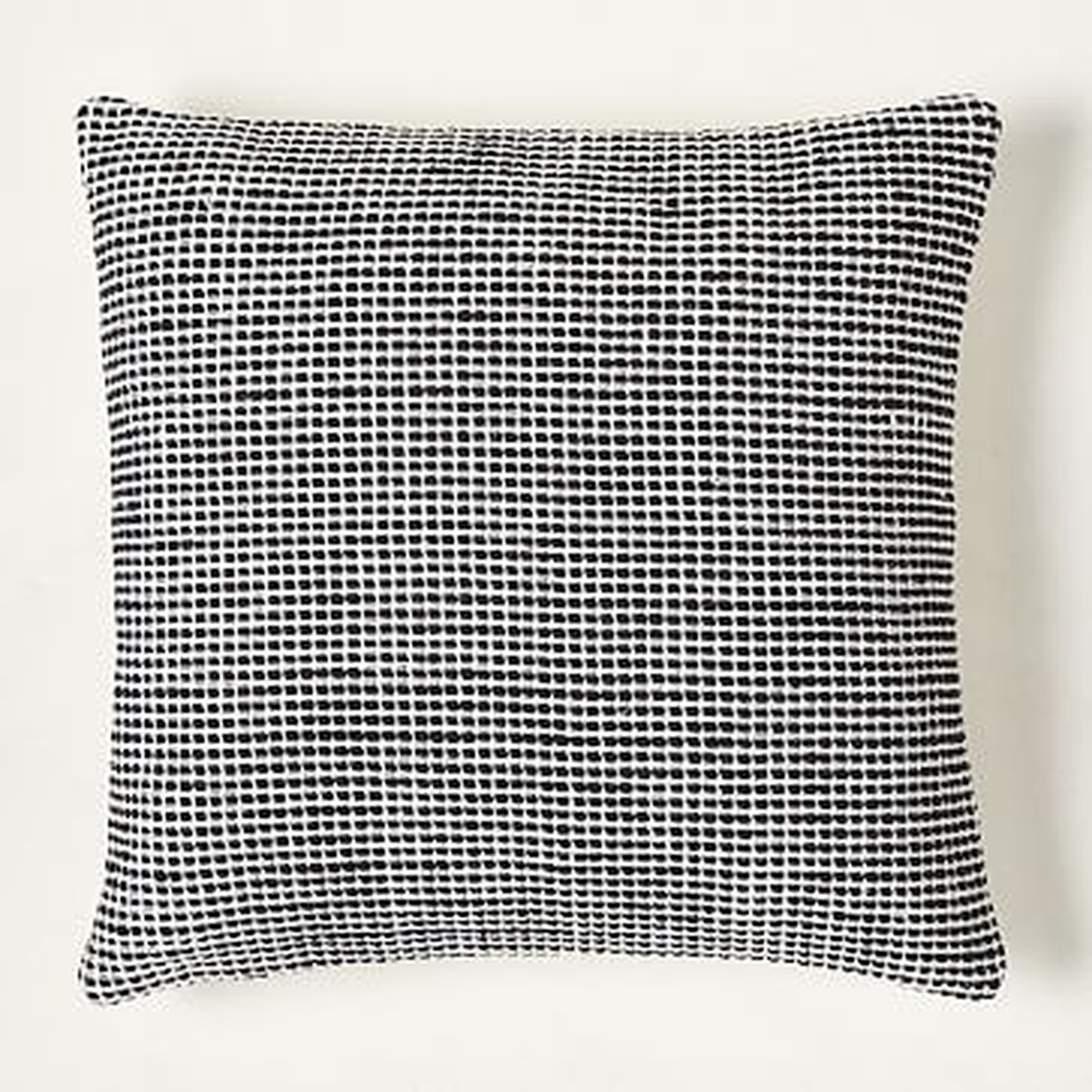 Textured Dimple Dot Pillow Cover Black, 20"x20", - West Elm
