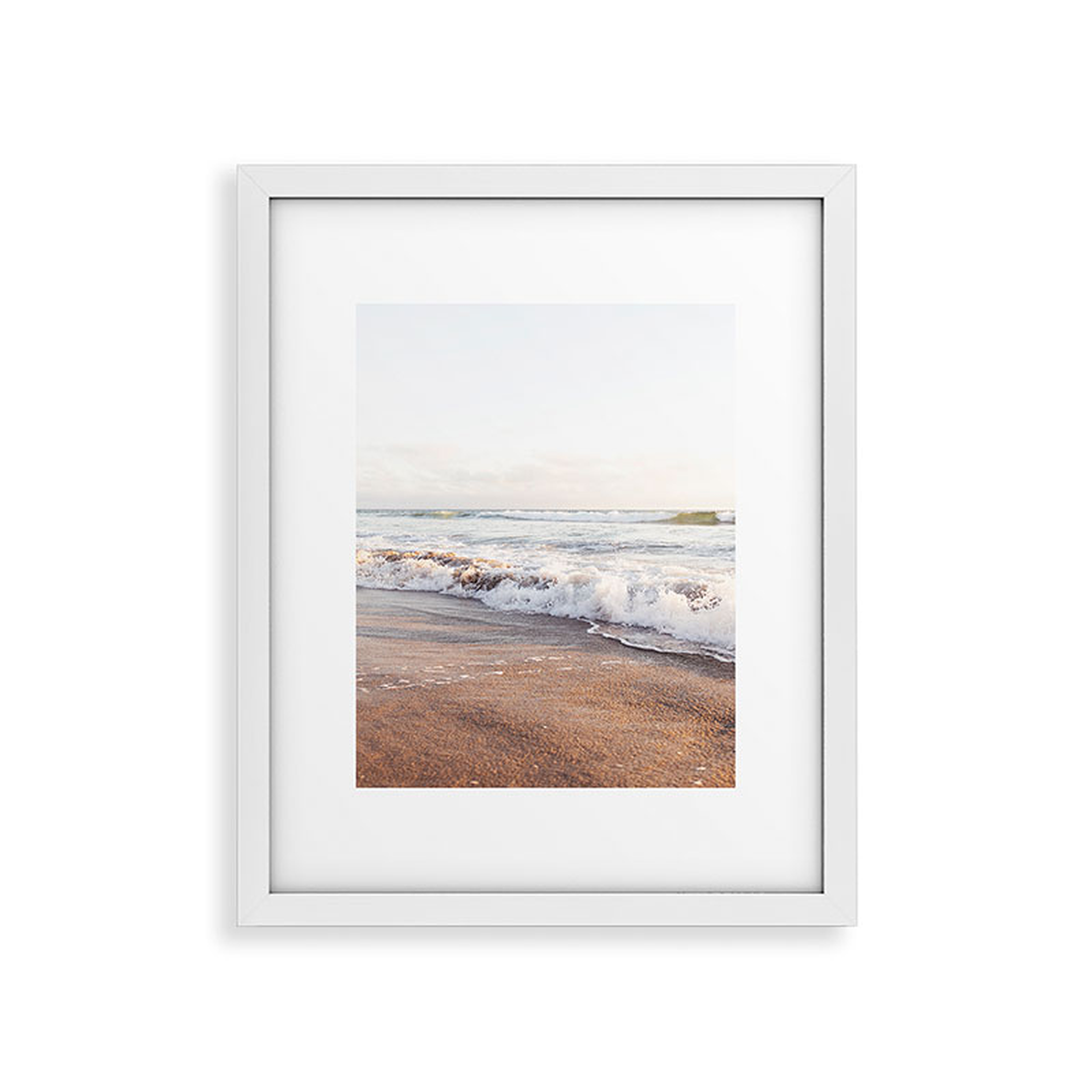 Simple Sea by Bree Madden, Modern Framed Art Print, White, 16" x 20" - Wander Print Co.