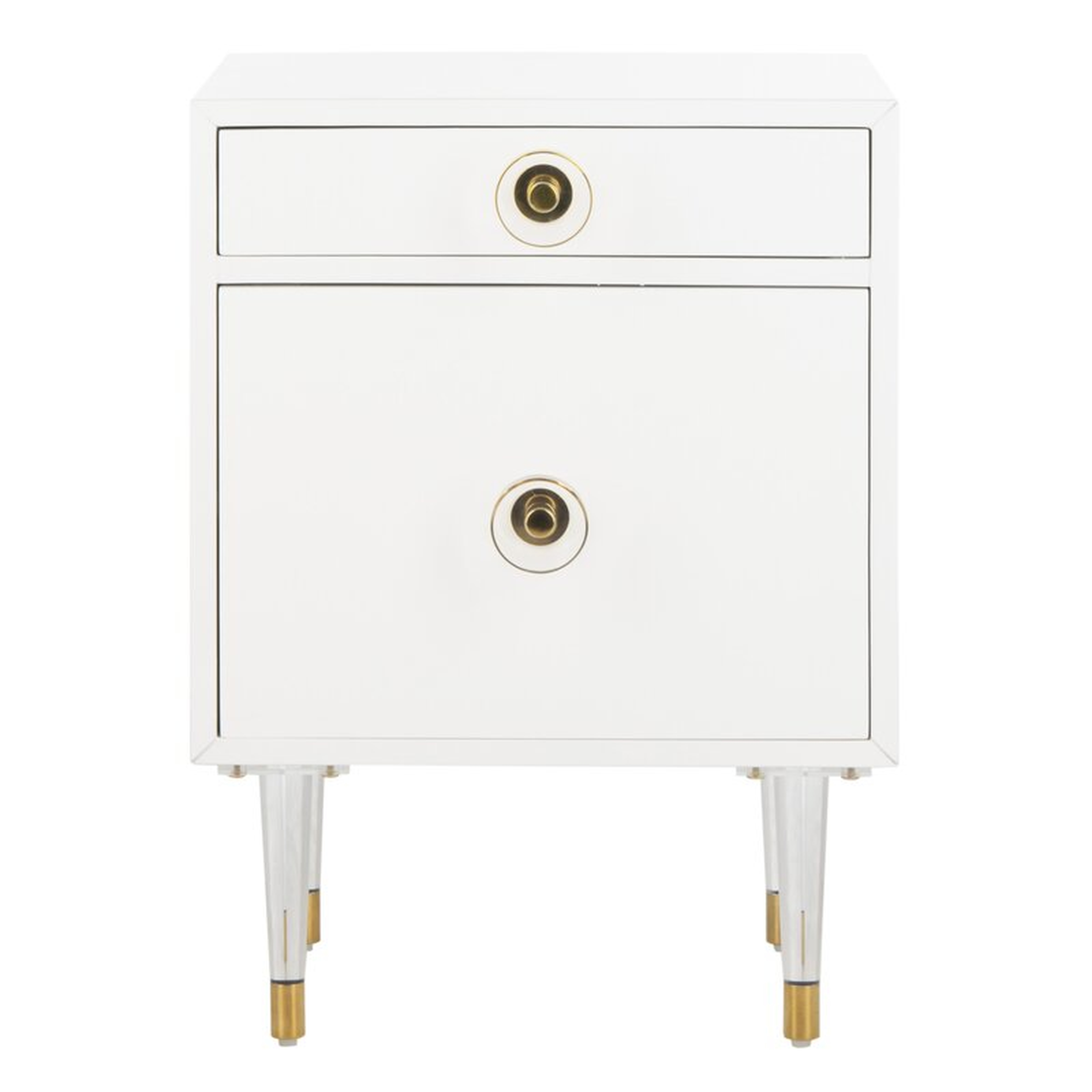 Harry 2 Drawer  Side Table Color: White - Perigold