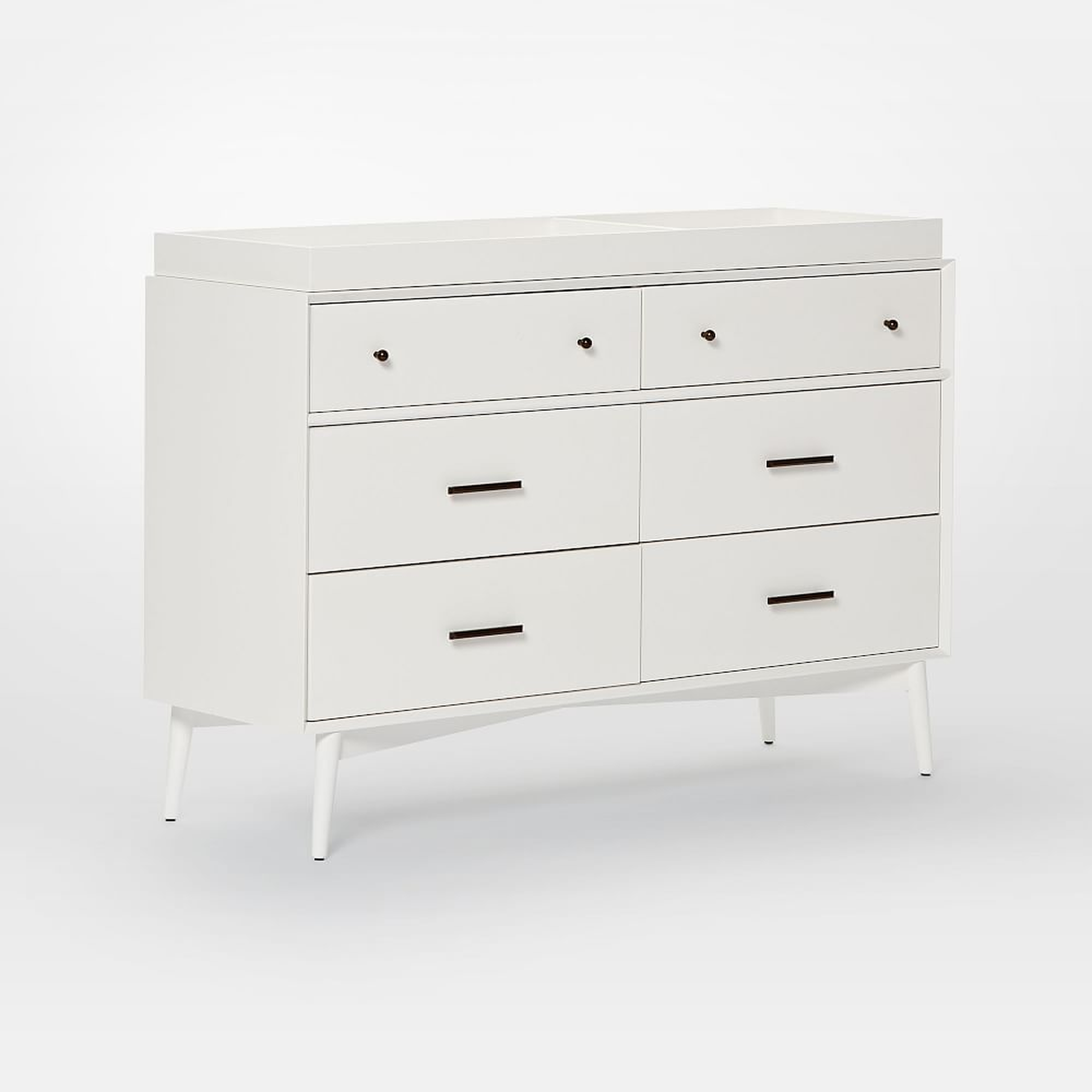 Mid-Century 6-Drawer Changing Table and Topper, White, WE Kids - West Elm