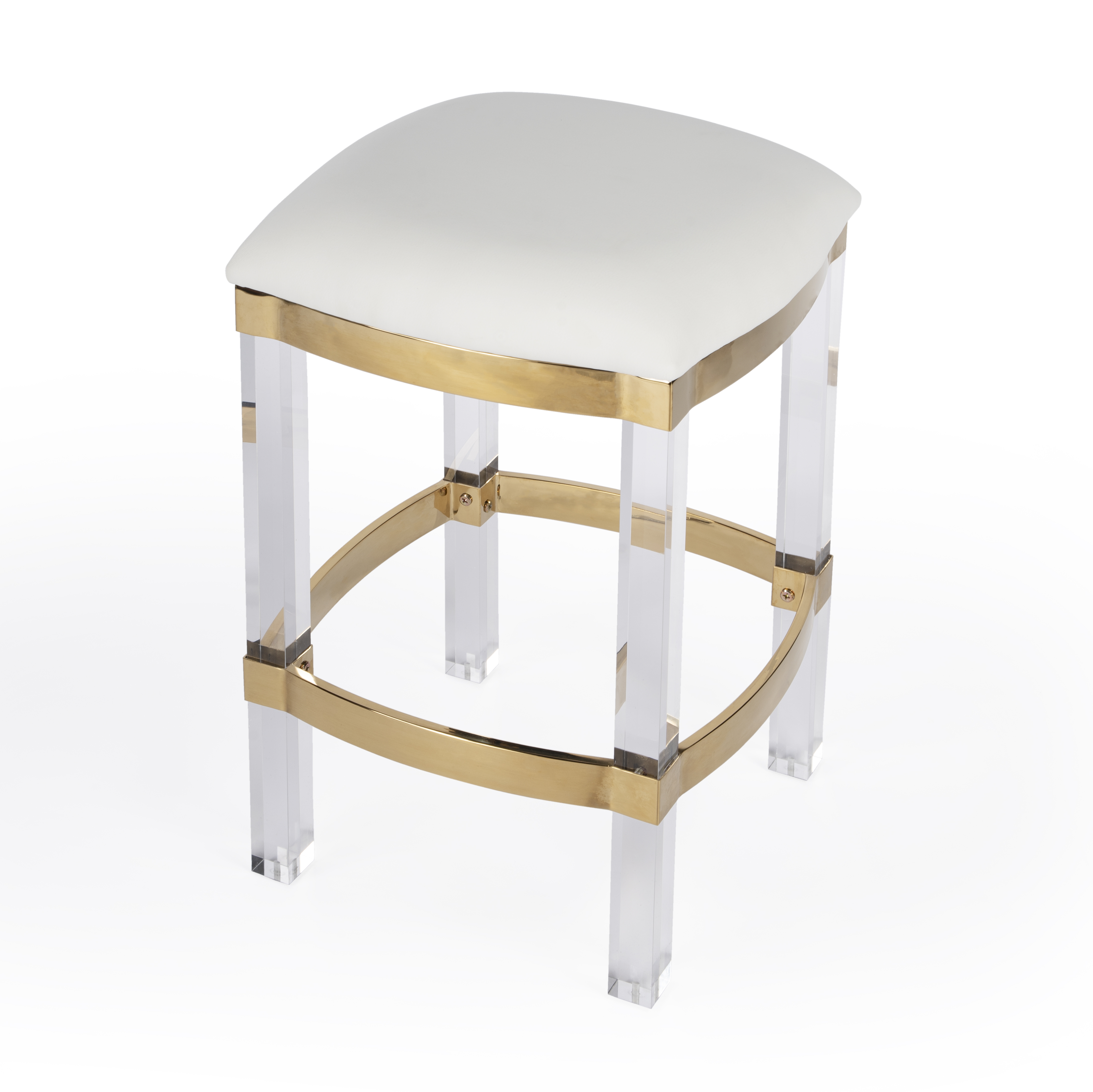 Jordan Polished Gold Counter Stool - Butler Specialty Co.