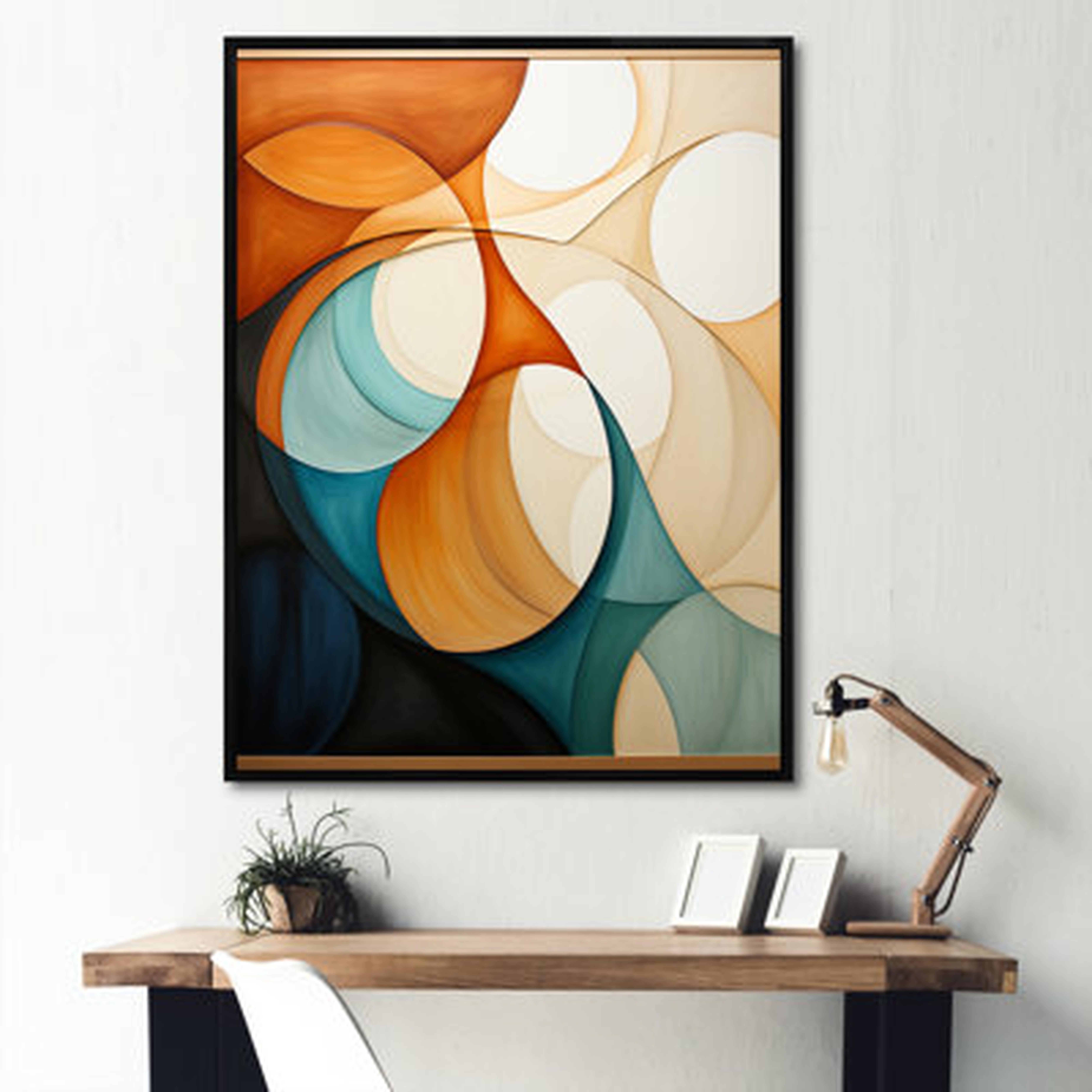 Inchara Orange Mid Century Organic Harmony I Framed On Canvas Print - Wayfair