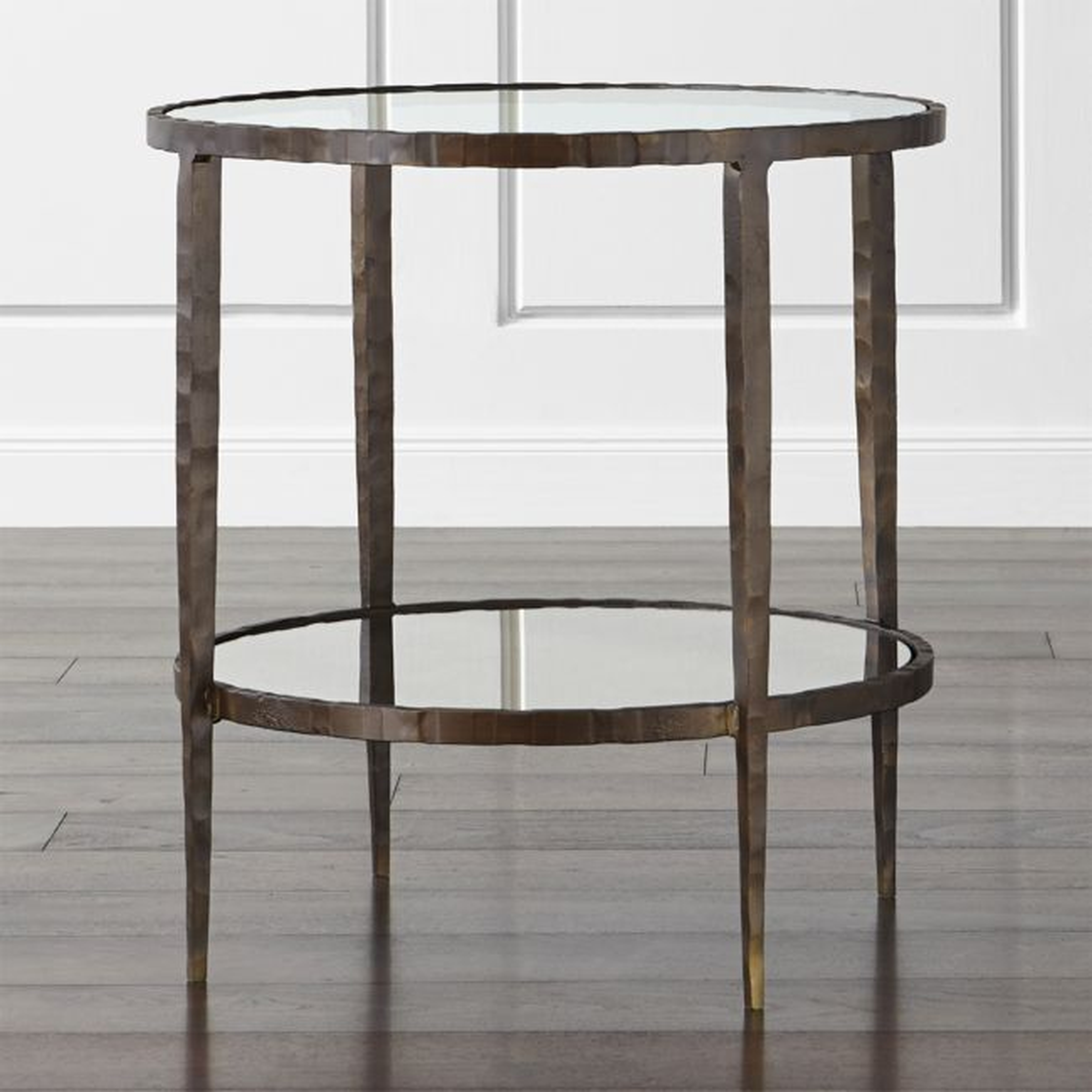 Clairemont Round Side Table with Shelf - Crate and Barrel