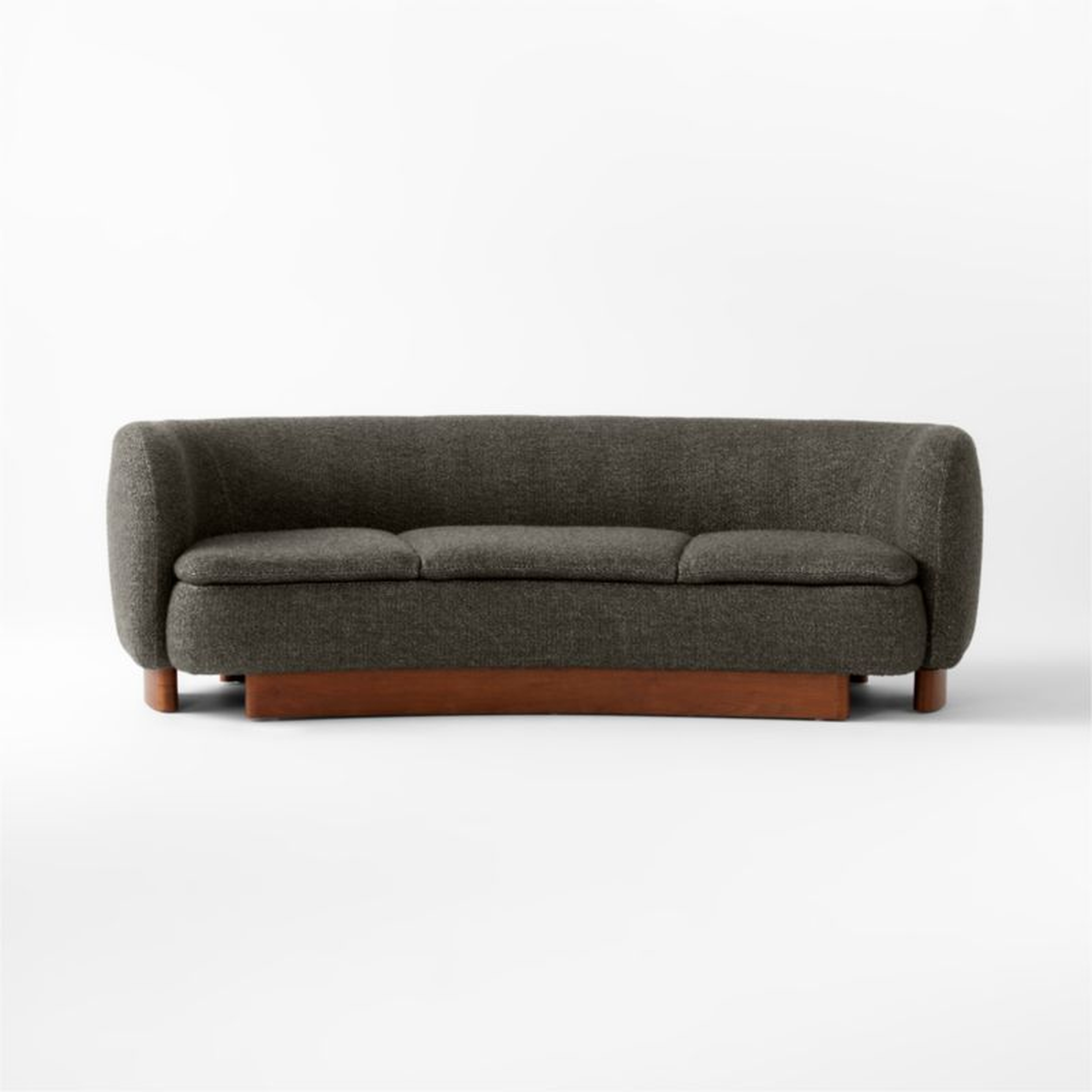 Muir 90" Grey Woven Curved Sofa - CB2