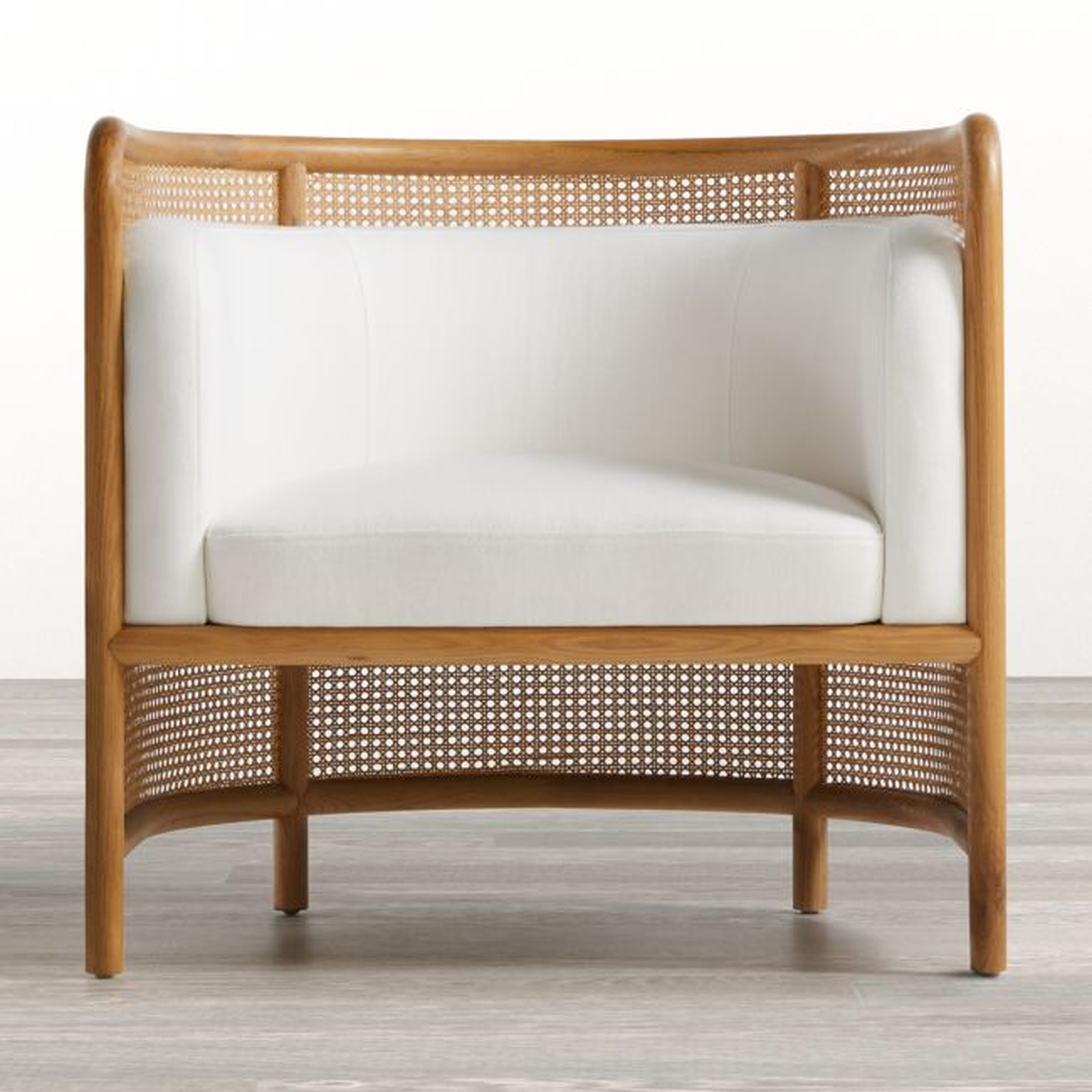 Fields Cane Back White Accent Chair - Crate and Barrel