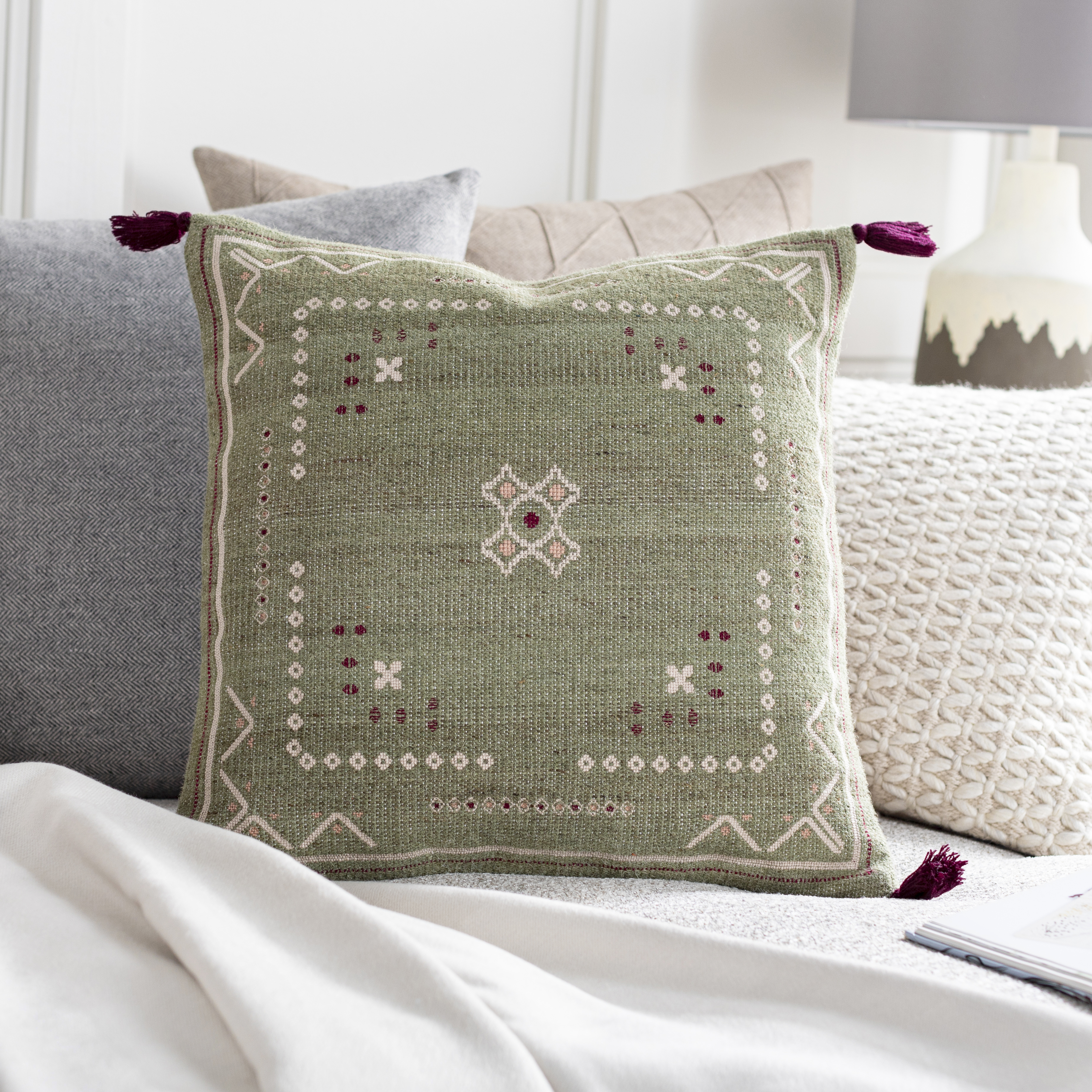 Stine Throw Pillow, Medium, with down insert - Surya
