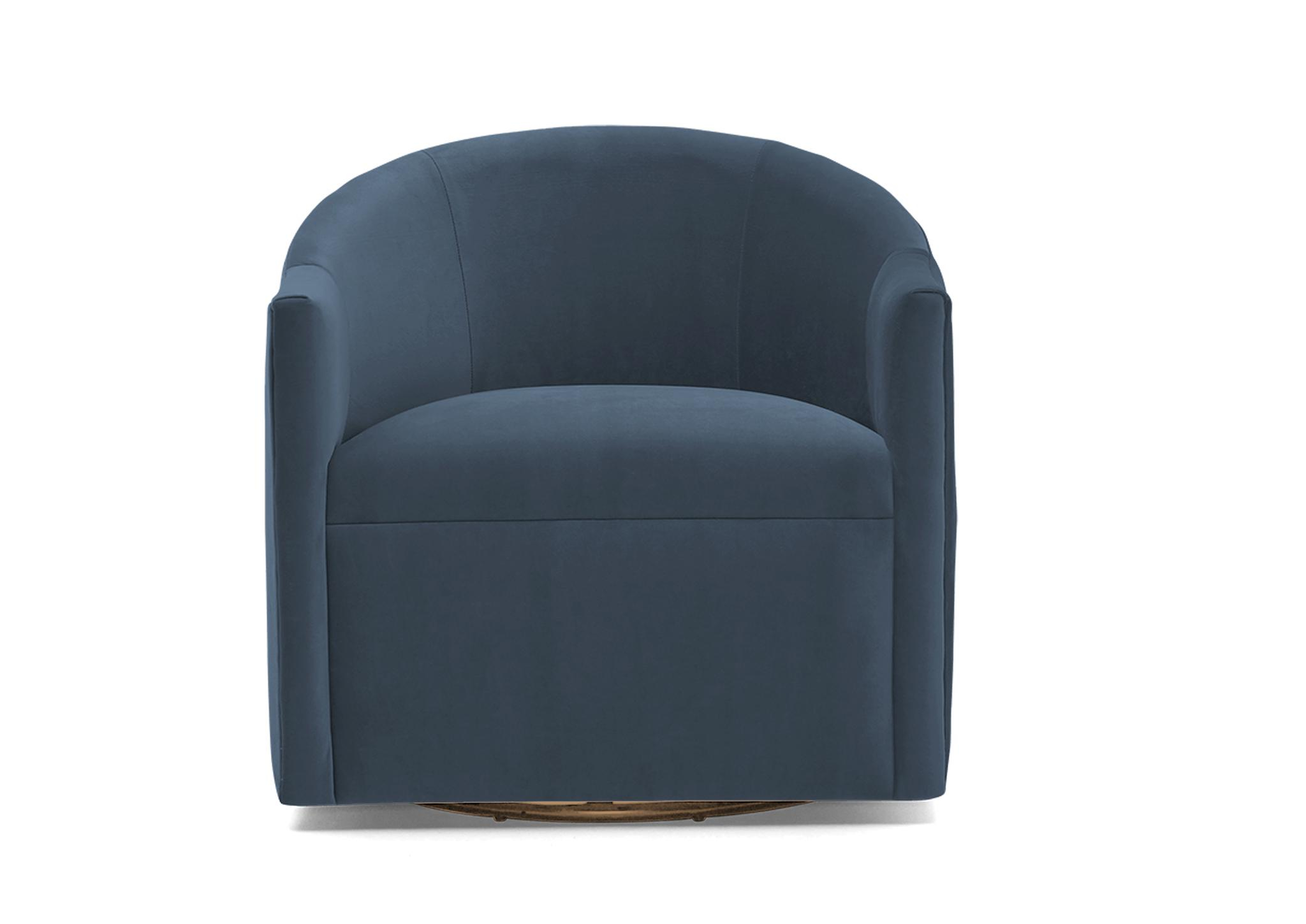 Jolie Swivel Chair, Milo French Blue - Joybird