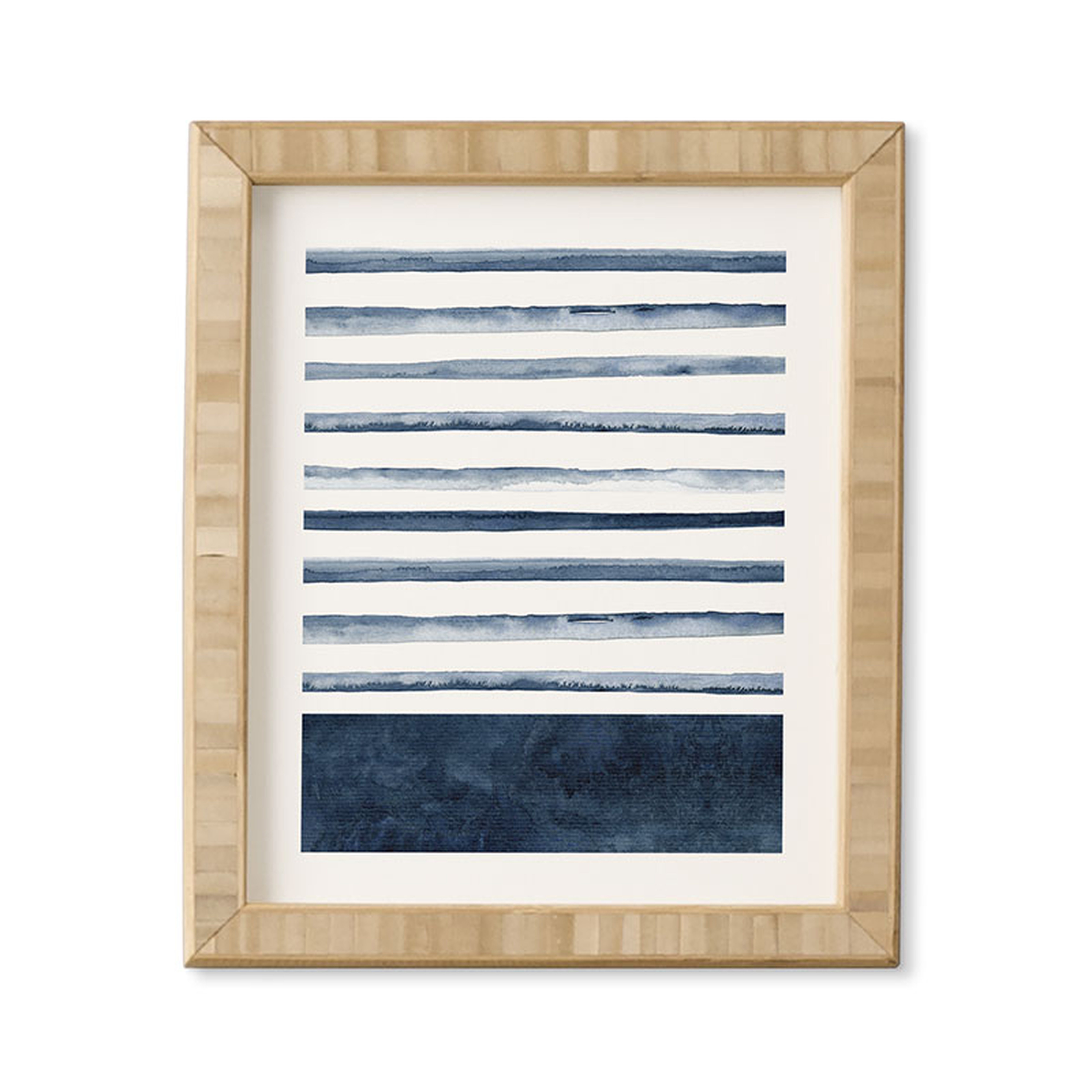 Stripes Watercolor Pattern by Kris Kivu - Framed Wall Art Basic White 11" x 13" - Deny Designs
