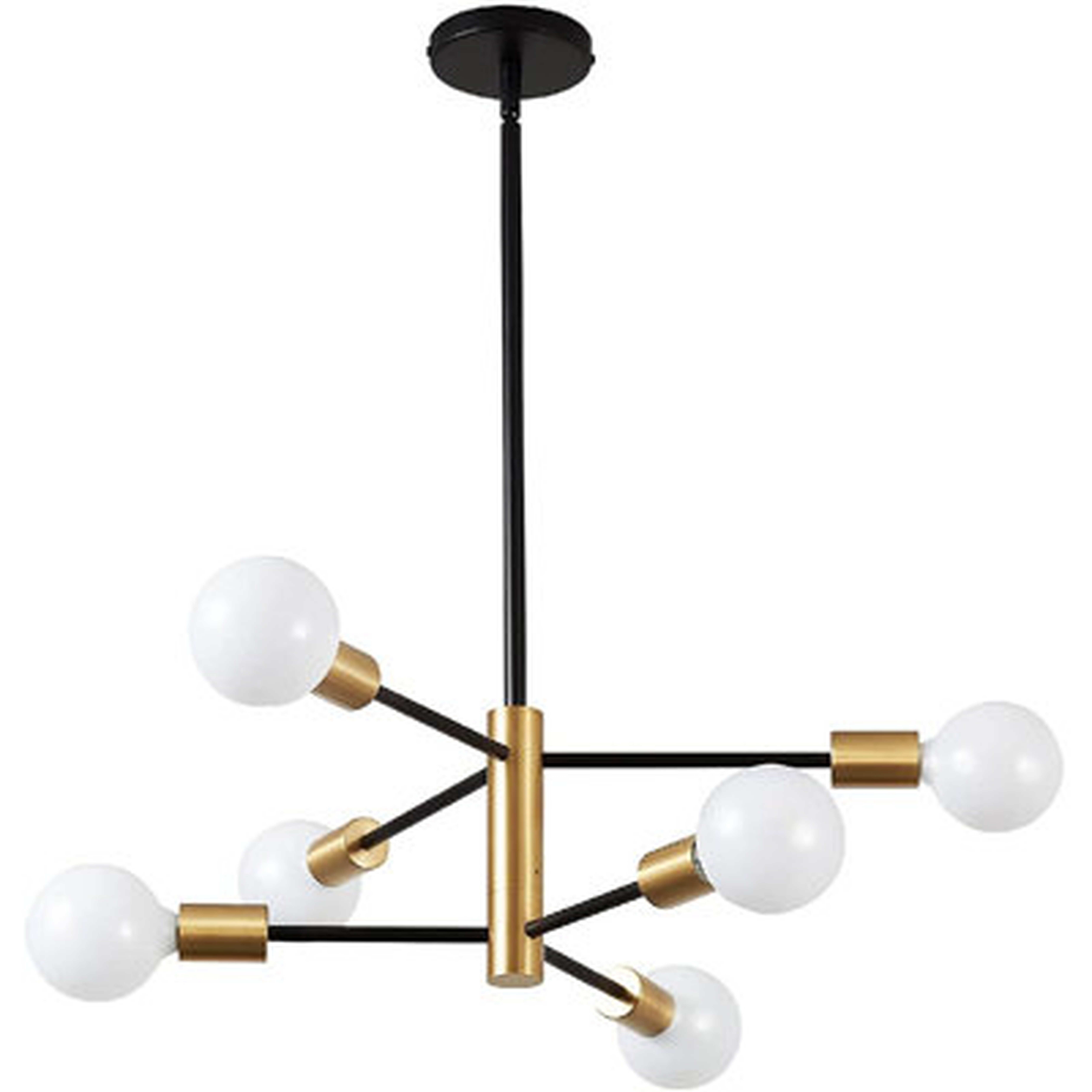 6/Black And Gold Chandeliers, Midcentury Chandeliers LED Chandeliers - Wayfair
