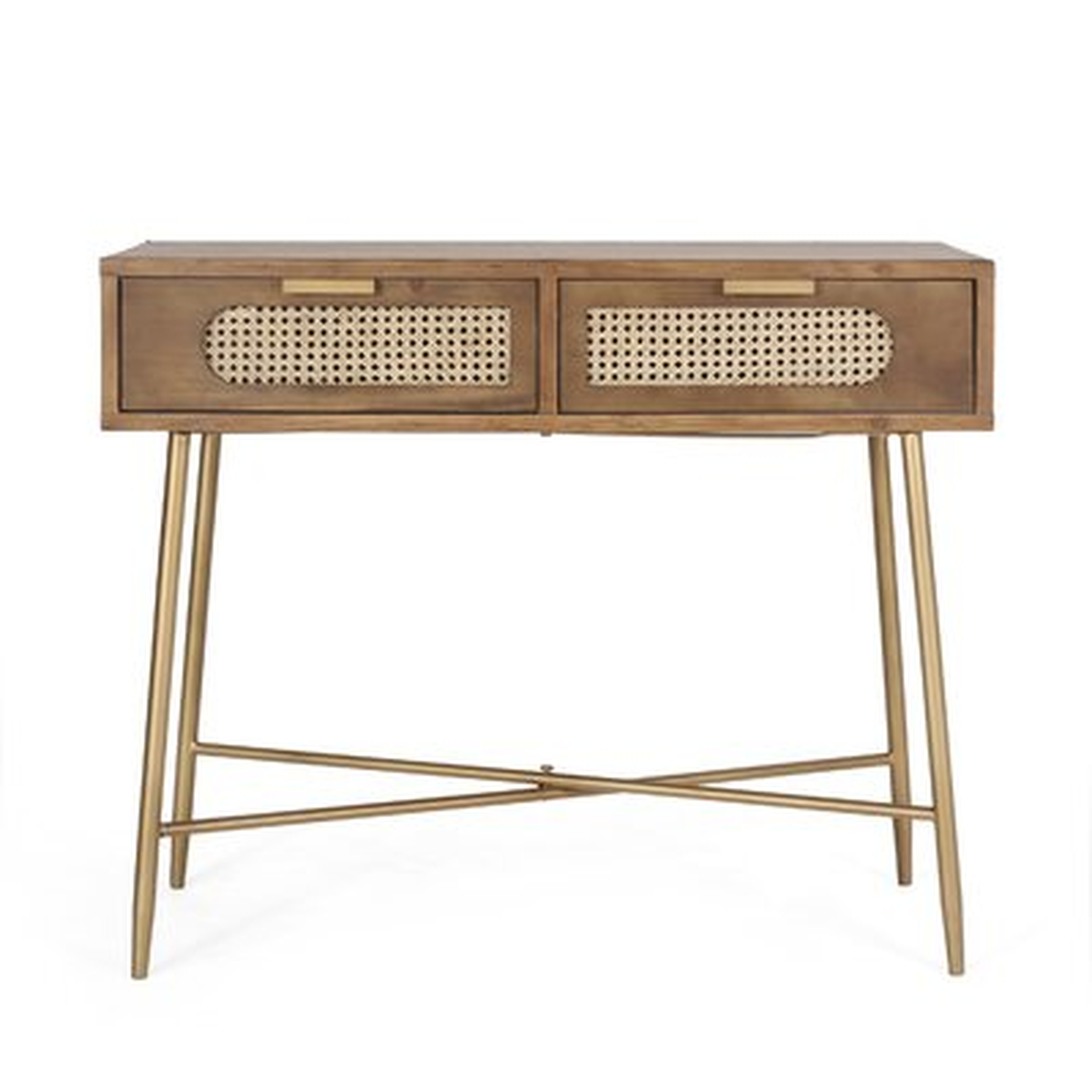 Loyning Rattan & Wood Console Table - Wayfair