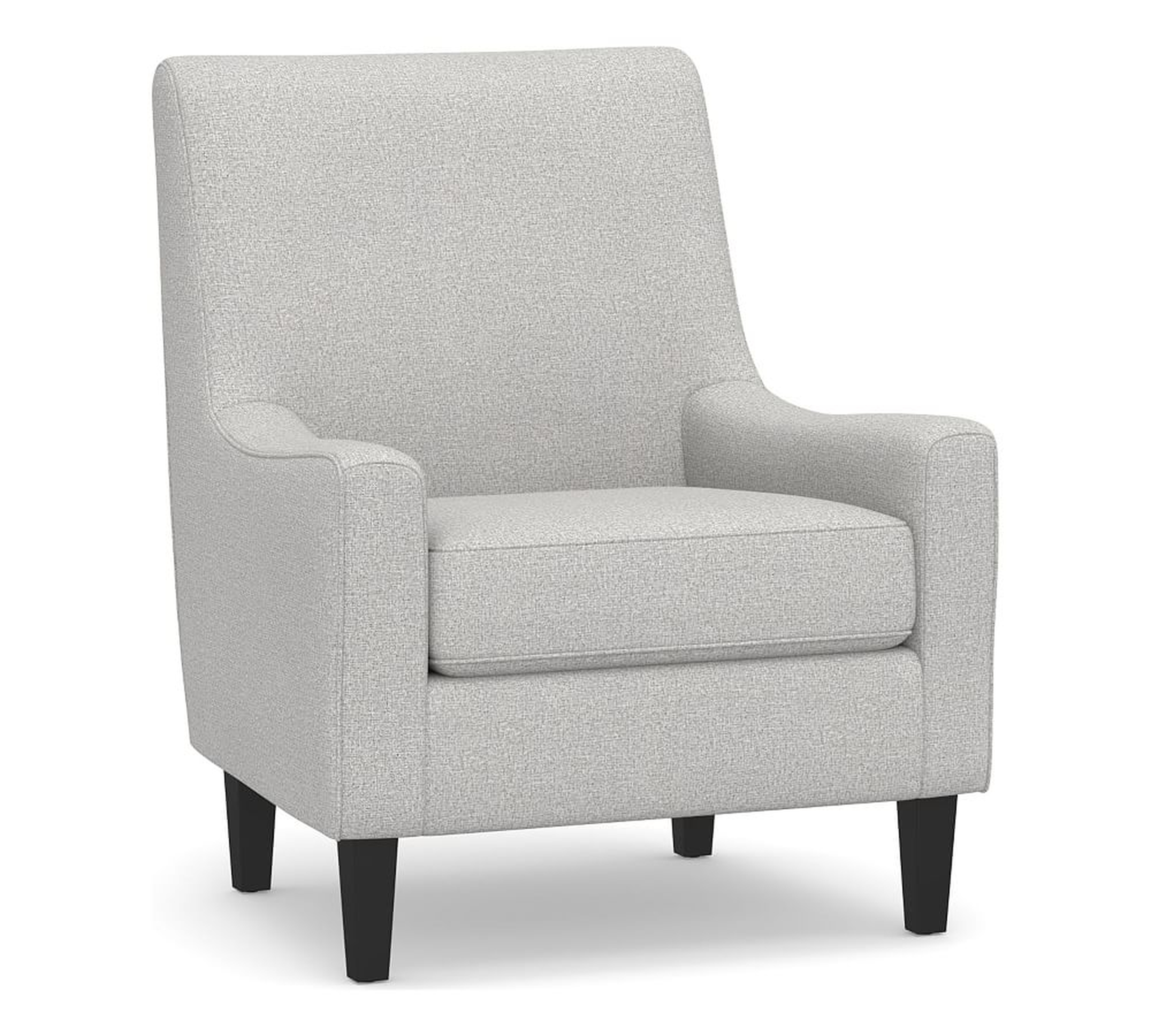 SoMa Isaac Upholstered Armchair, Polyester Wrapped Cushions, Park Weave Ash - Pottery Barn