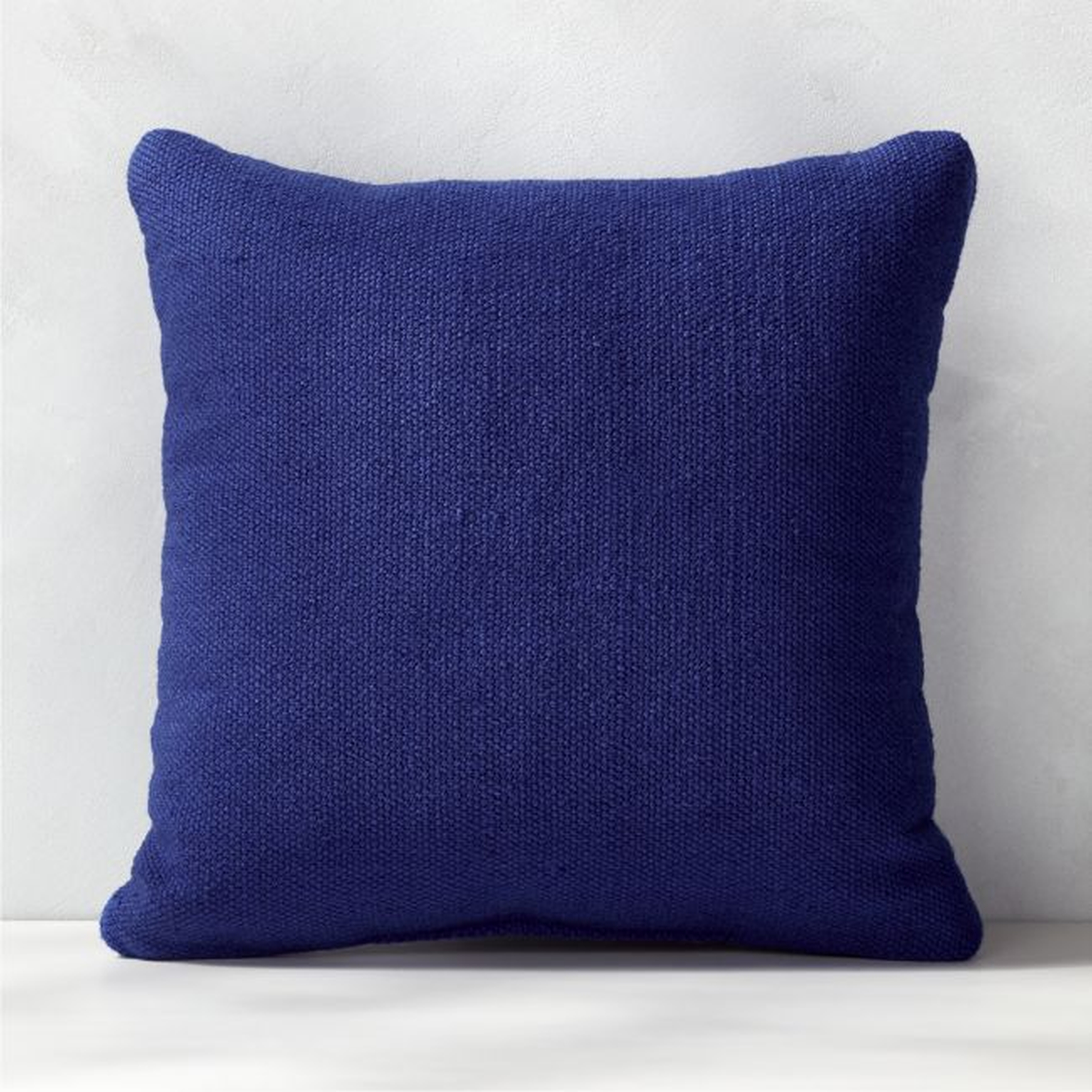 20" Flat-Weave Cobalt Blue Outdoor Pillow - CB2