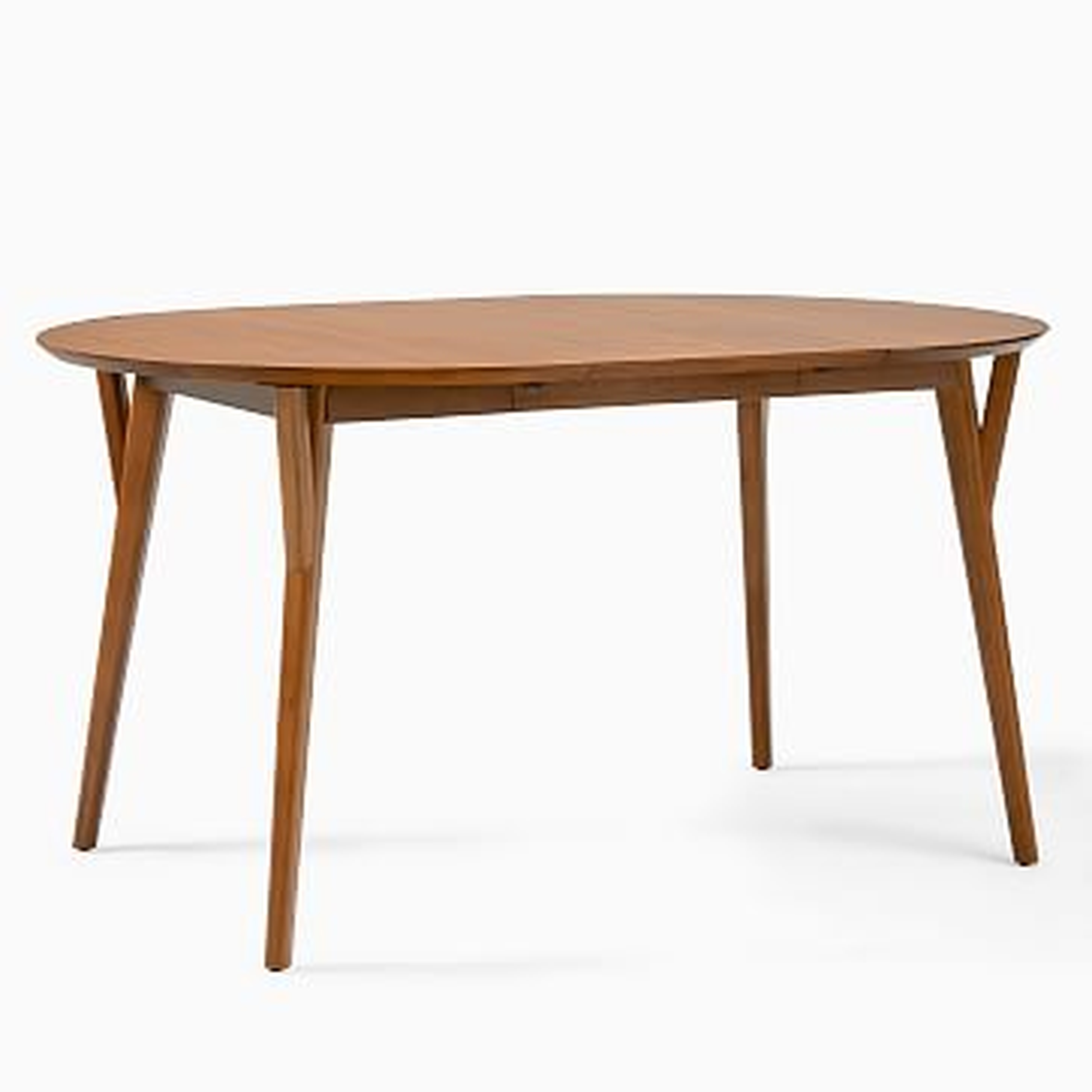 Mid-Century Dining Table, 60" - 80" Oval Expandable, Walnut - West Elm