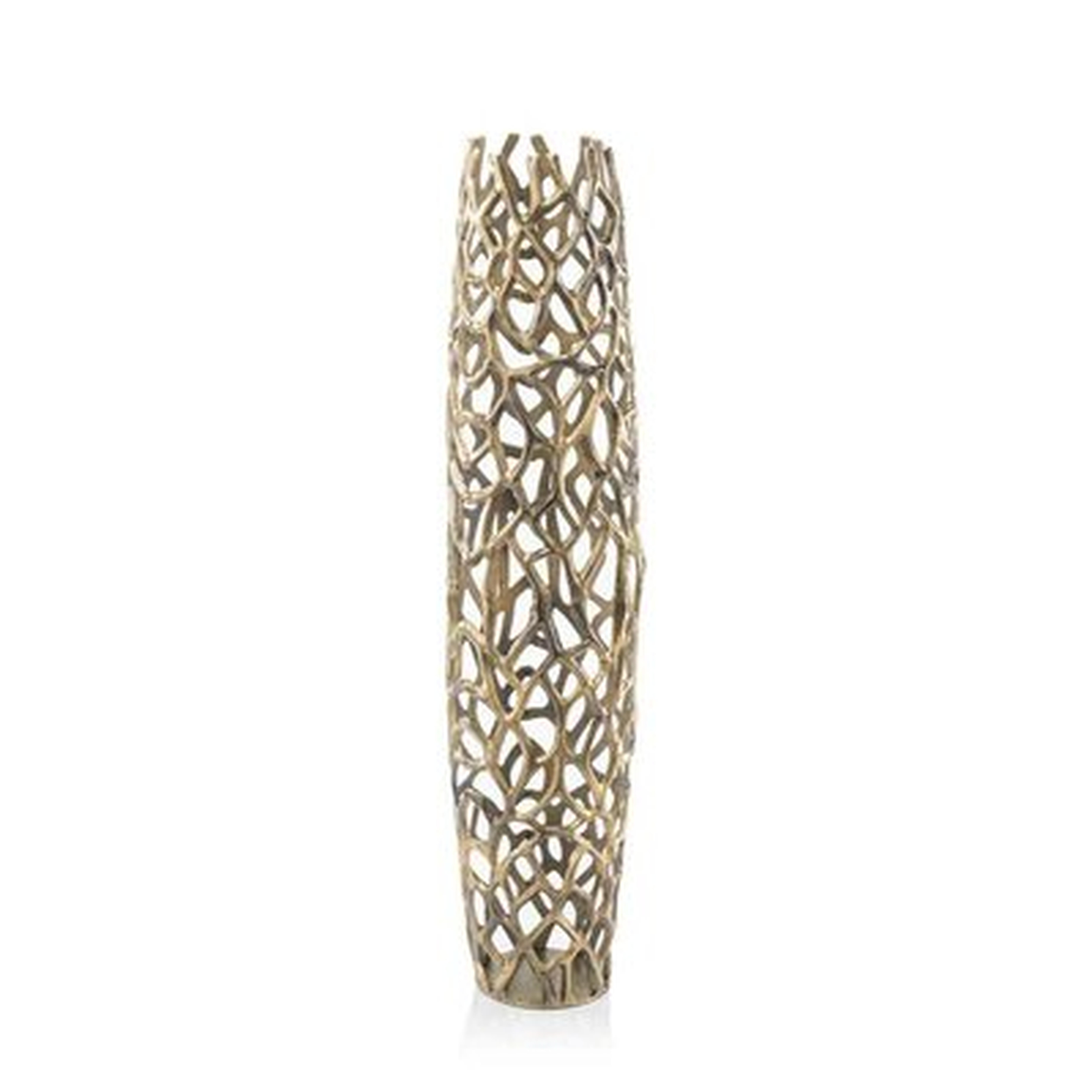 Oconner Metal Floor Vase - Wayfair