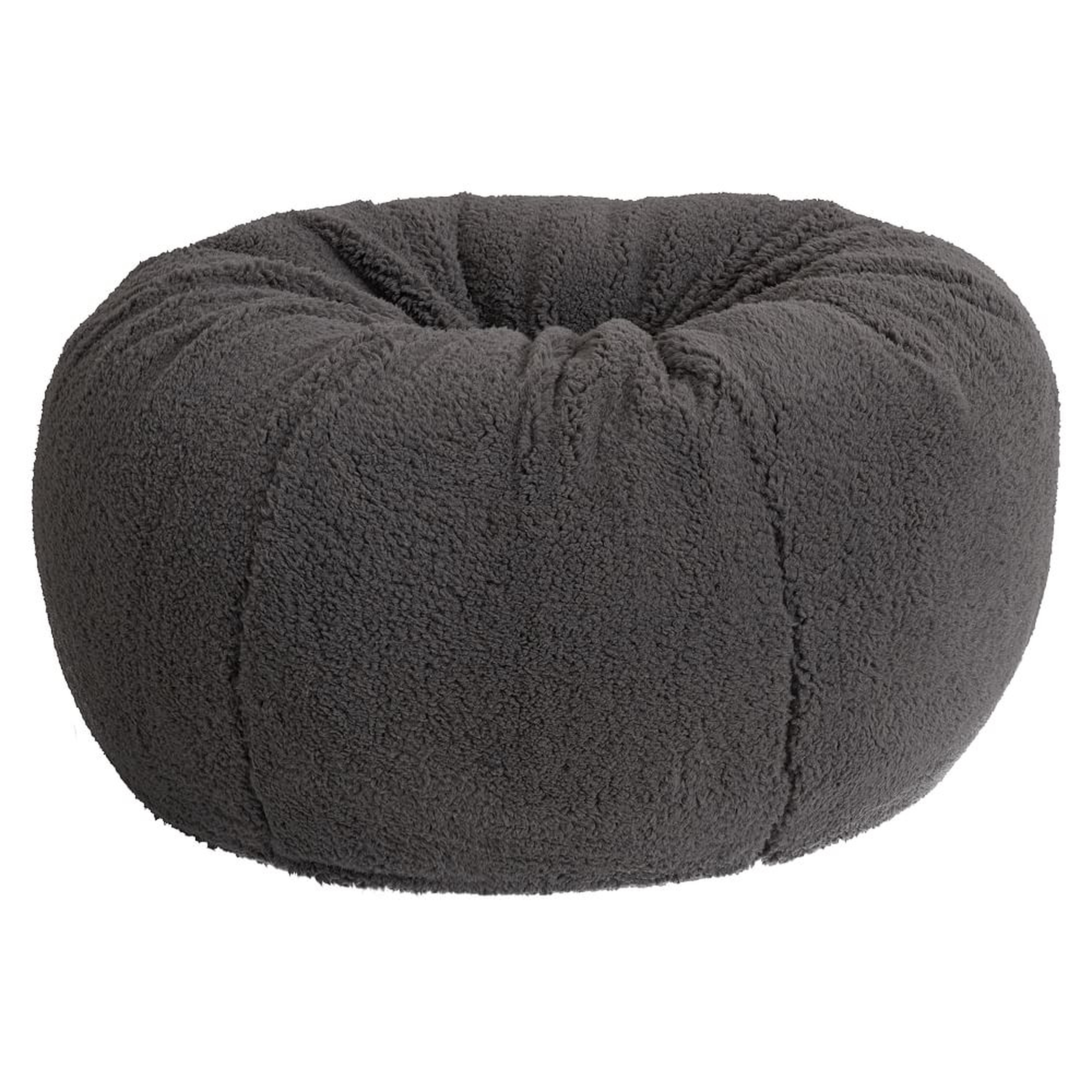 Sherpa Bean Bag Chair Cover + Insert, Large, Charcoal/Black - Pottery Barn Teen