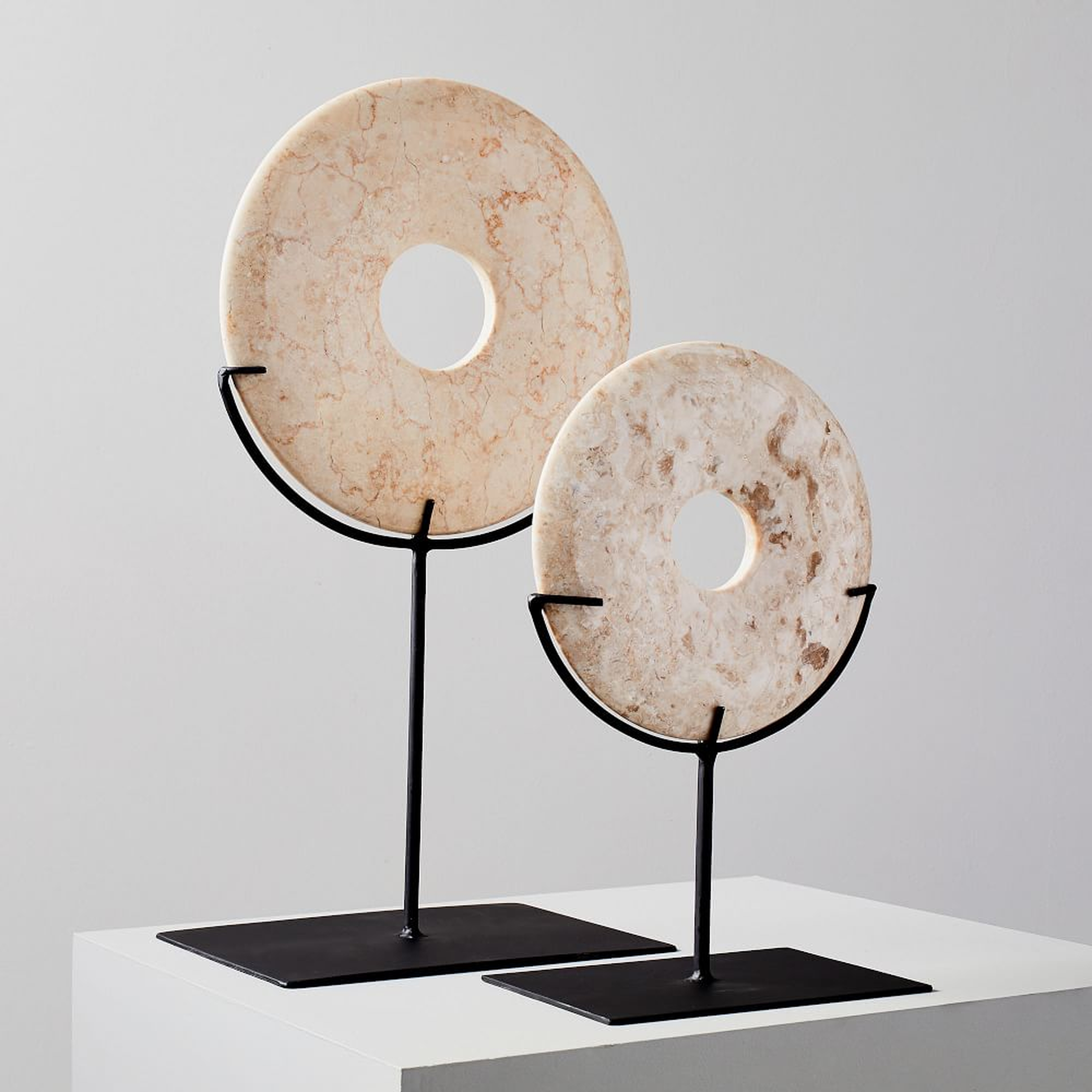 Marble Disc on Stand, Small & Large - West Elm
