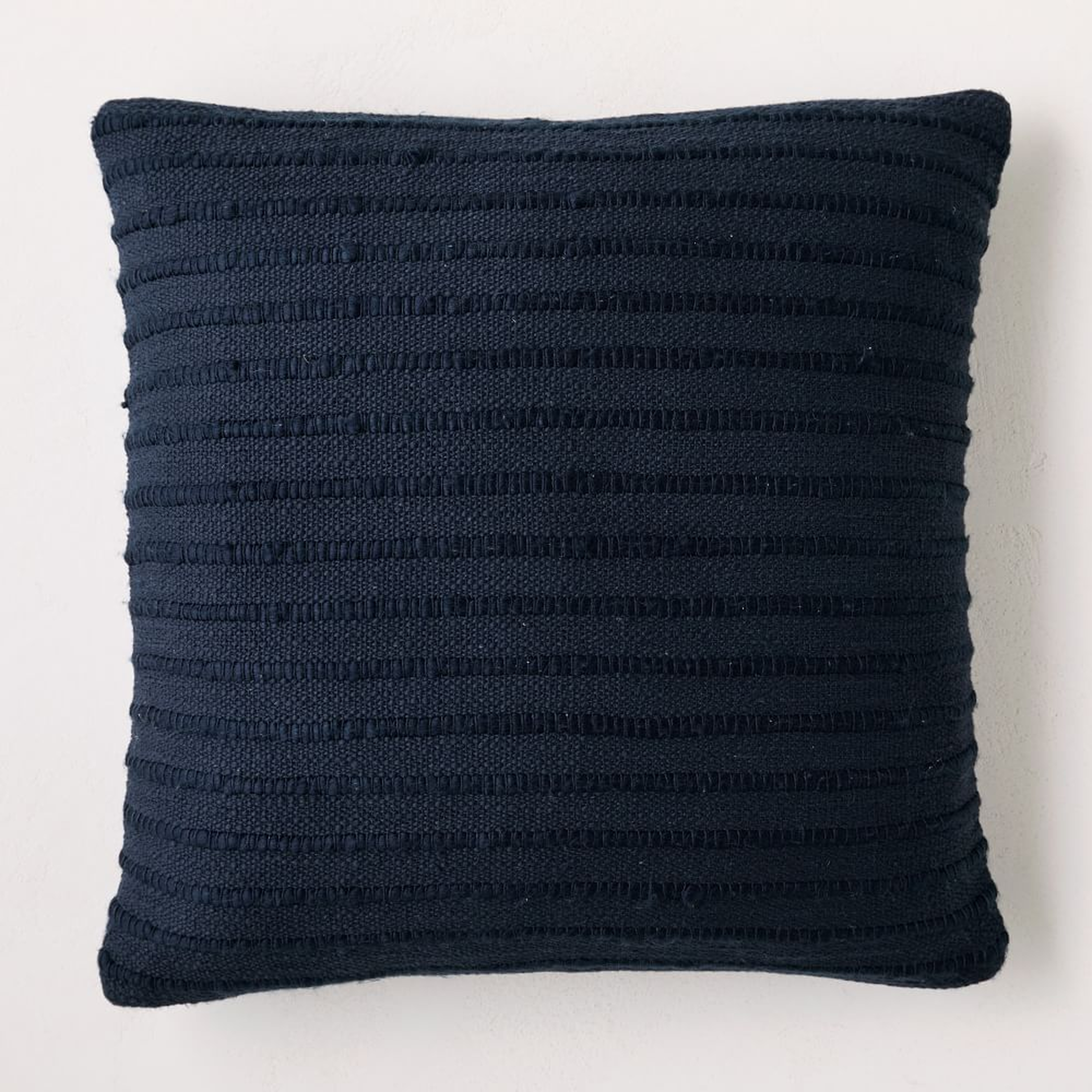 Soft Corded Pillow Cover, 20"x20", Midnight - West Elm