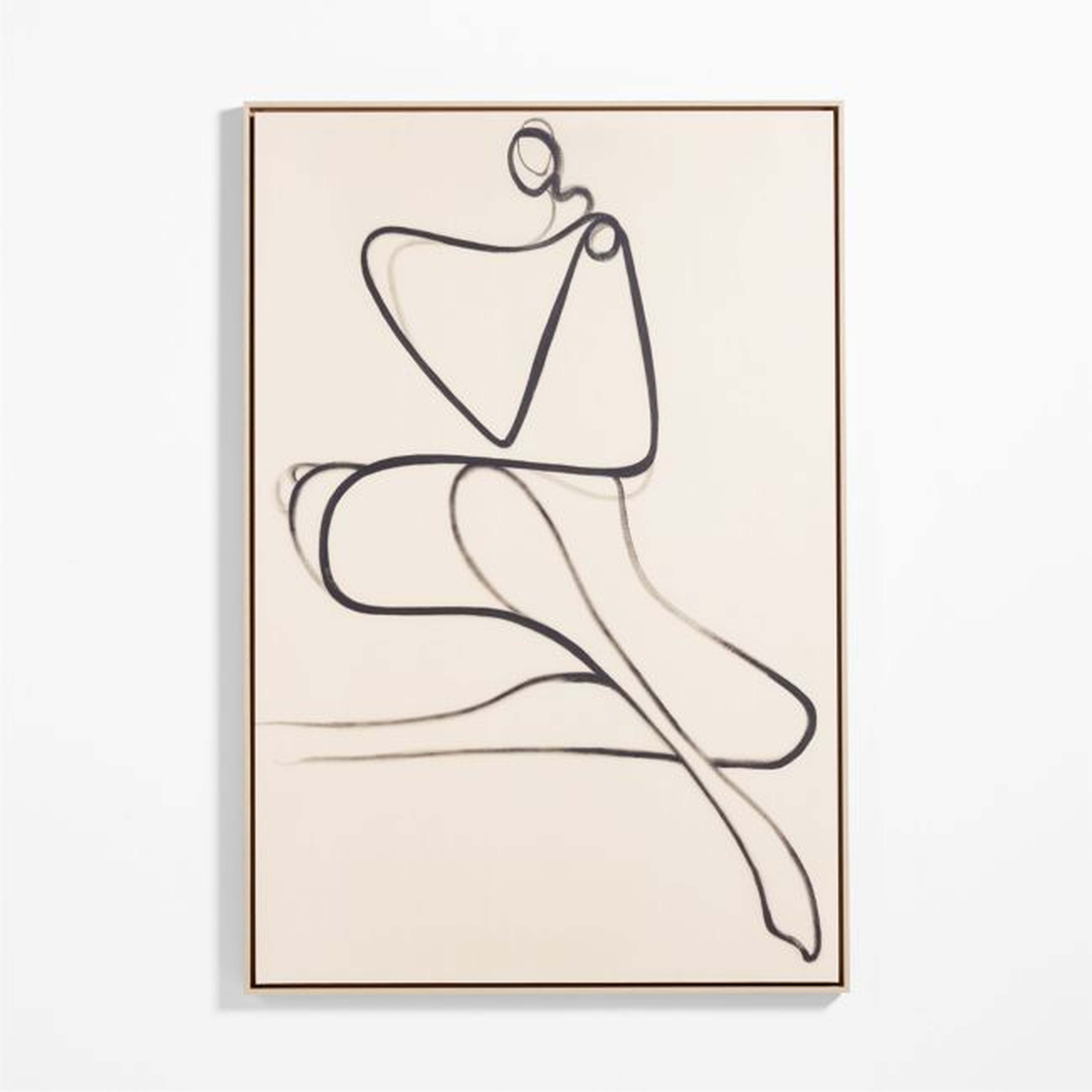 "All Grown Up" by Michel Smith Boyd Tan Brown Canvas 40"x60" Framed Wall Art Print - Crate and Barrel