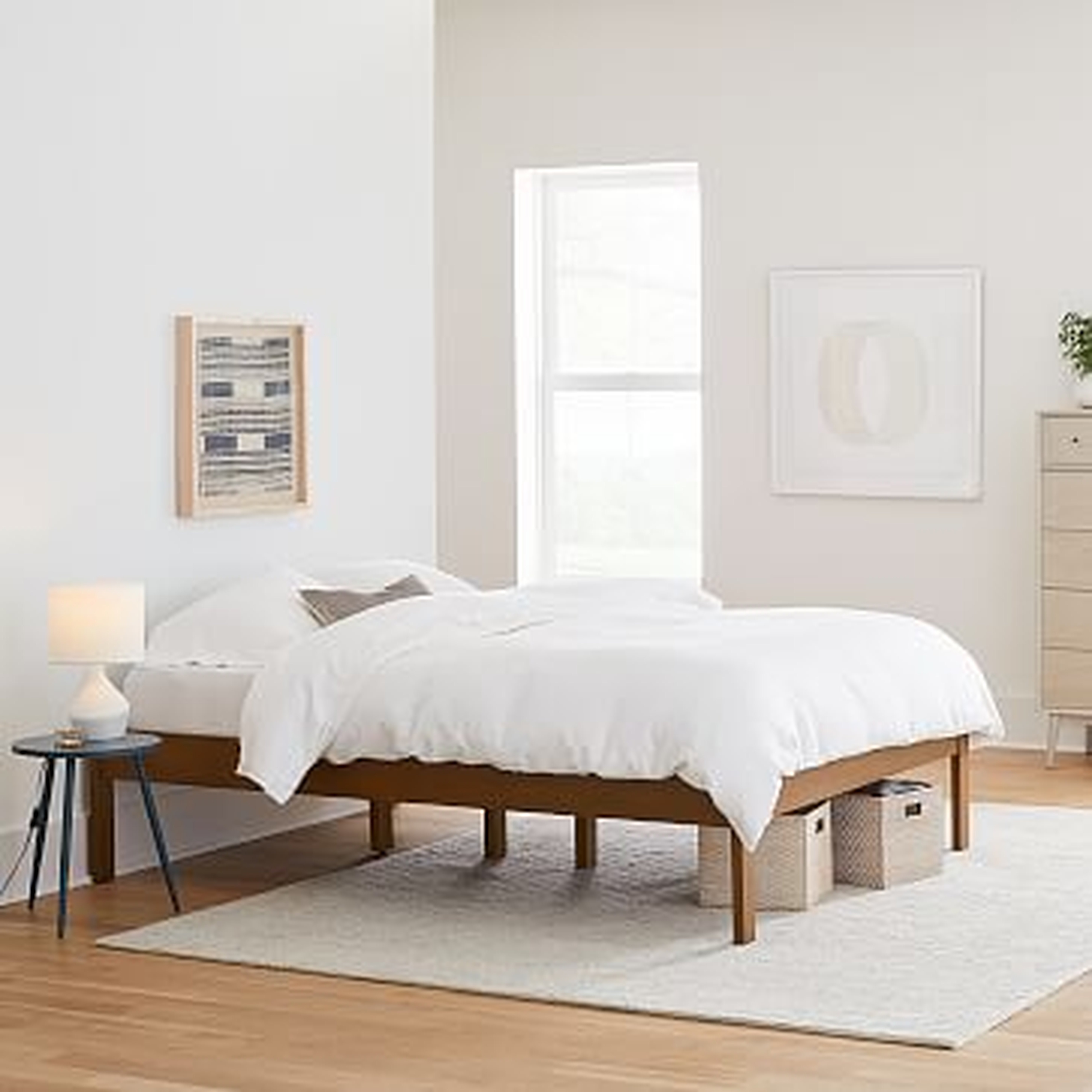 Simple Tall Bed Frame, King, Acorn - West Elm