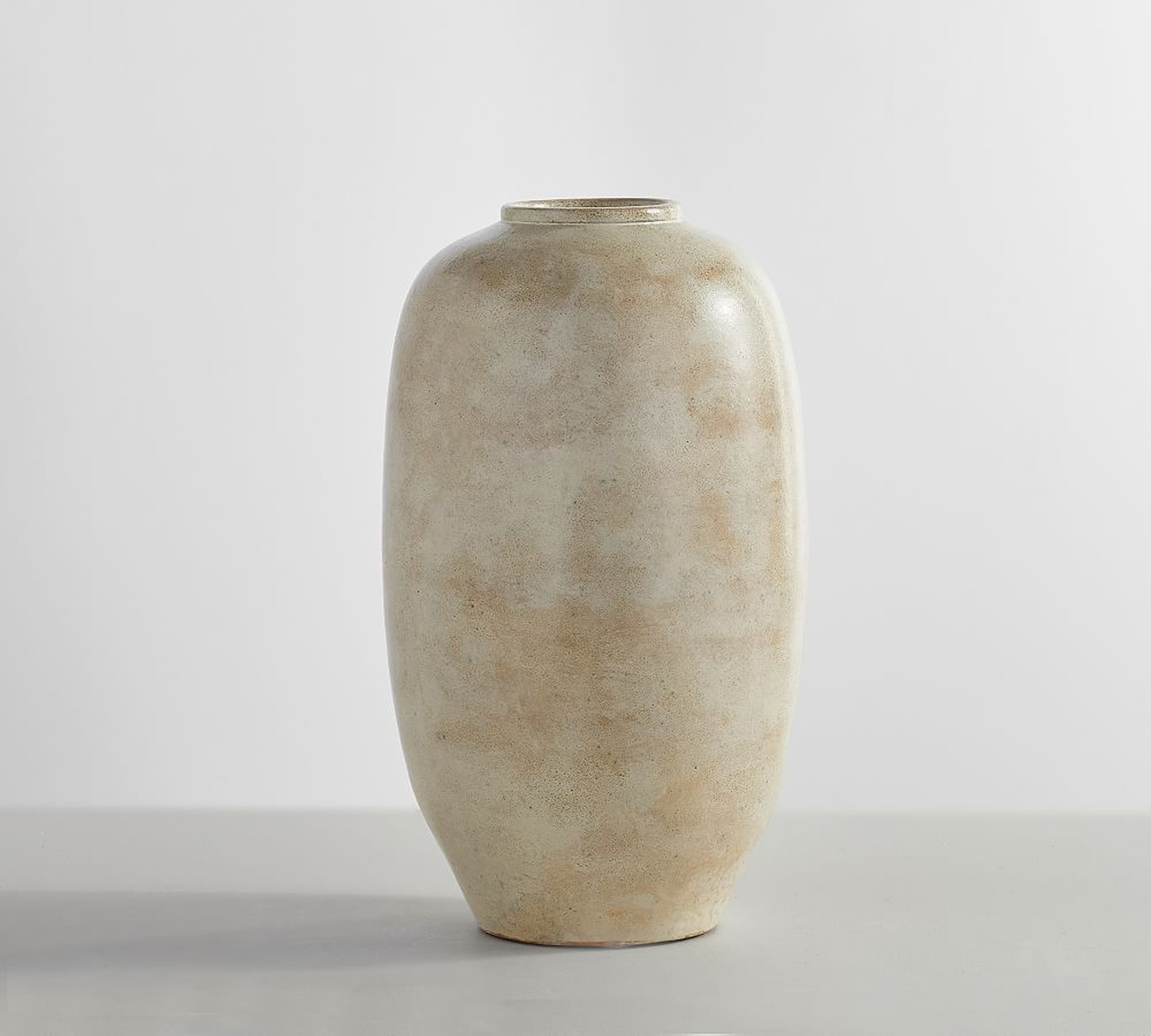Artisan Handcrafted Terracotta Vase, Narrow, White - Pottery Barn