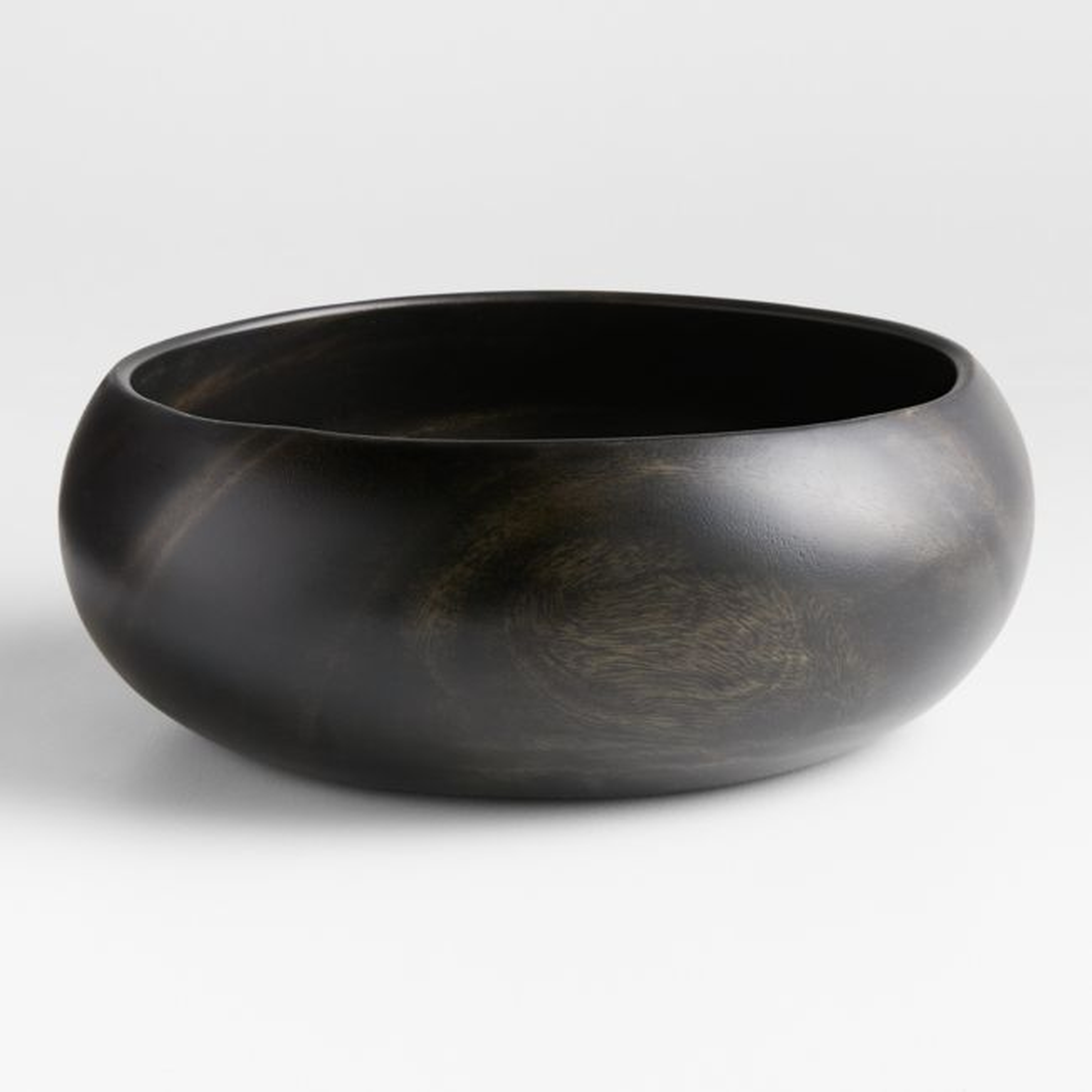 Tondo 14" Ebonized Wood Salad Serving Bowl - Crate and Barrel