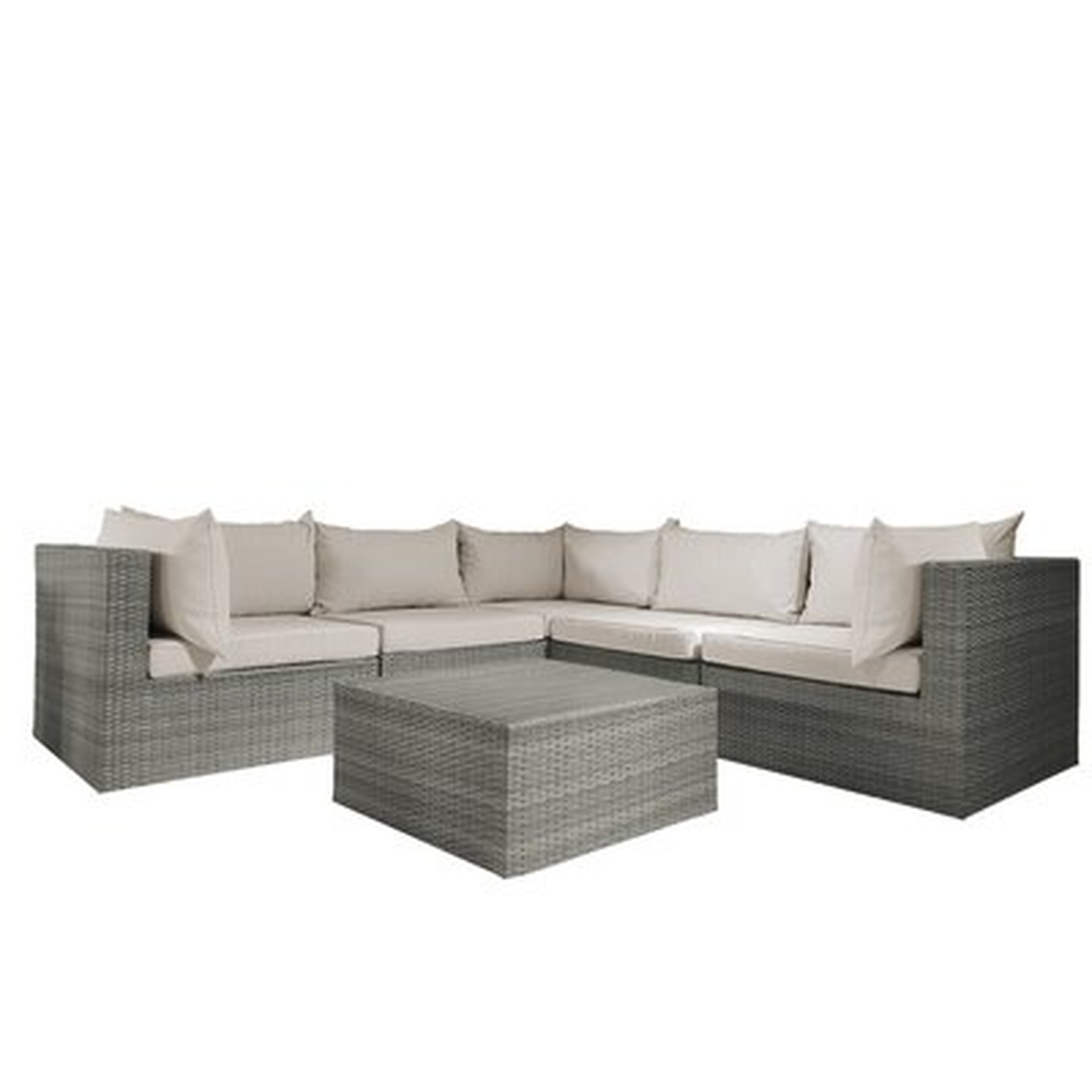 6 Piece Outdoor Sectional Seating Group With Cushions - Wayfair