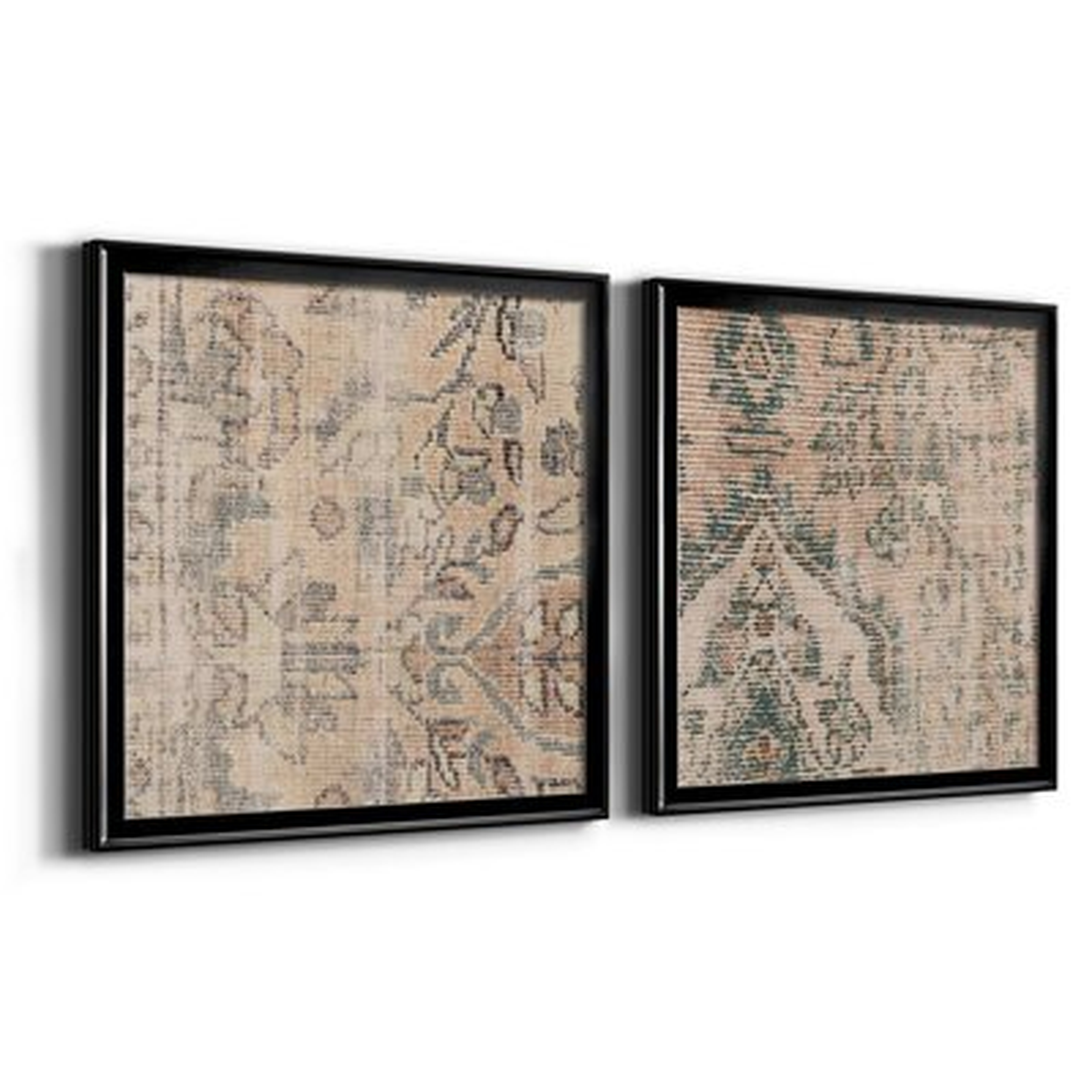 Faded Textile I-Framed Gallery Wrapped Canvas - Ready To Hang - Wayfair