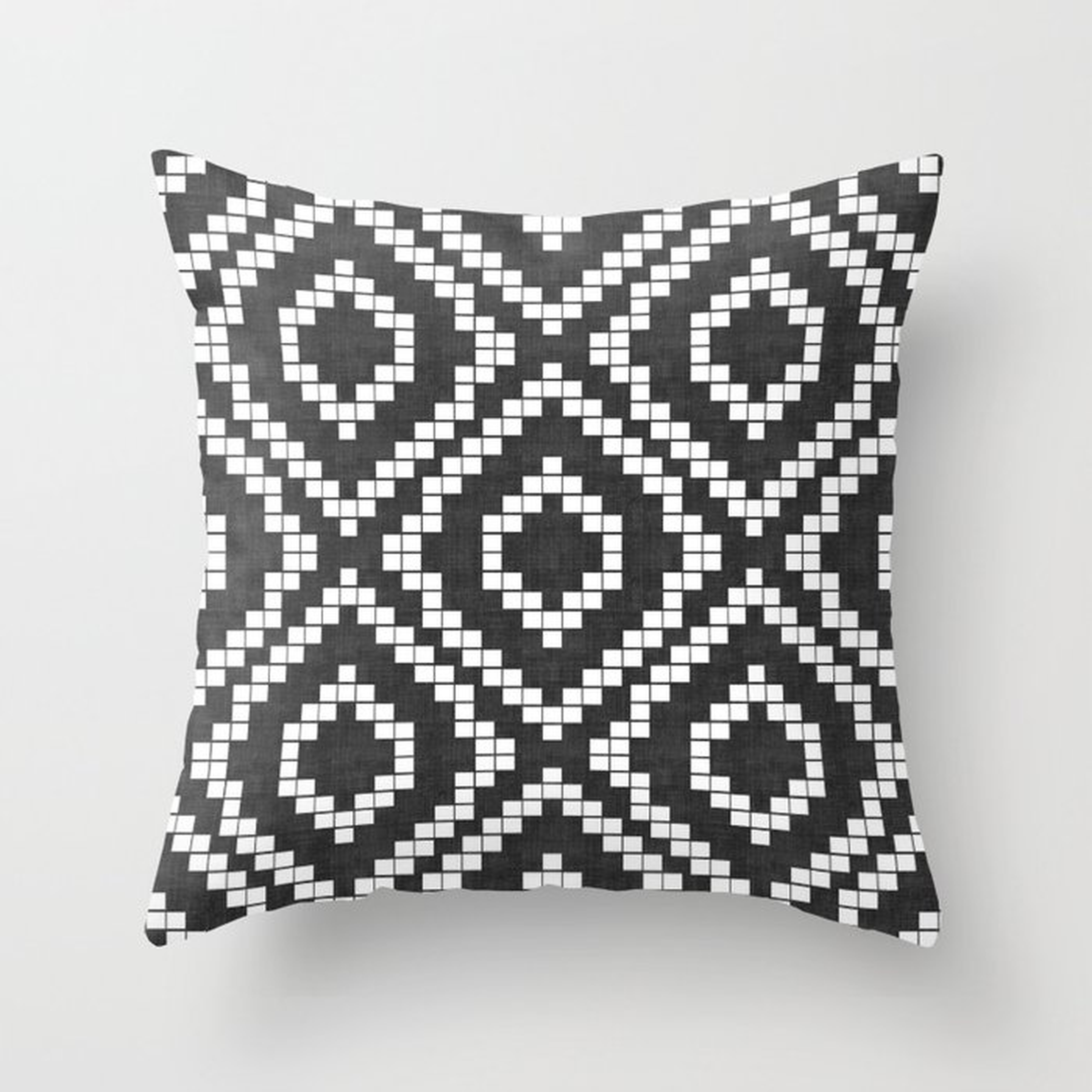 Panja In Black And White Throw Pillow by House Of Haha - Cover (24" x 24") With Pillow Insert - Indoor Pillow - Society6