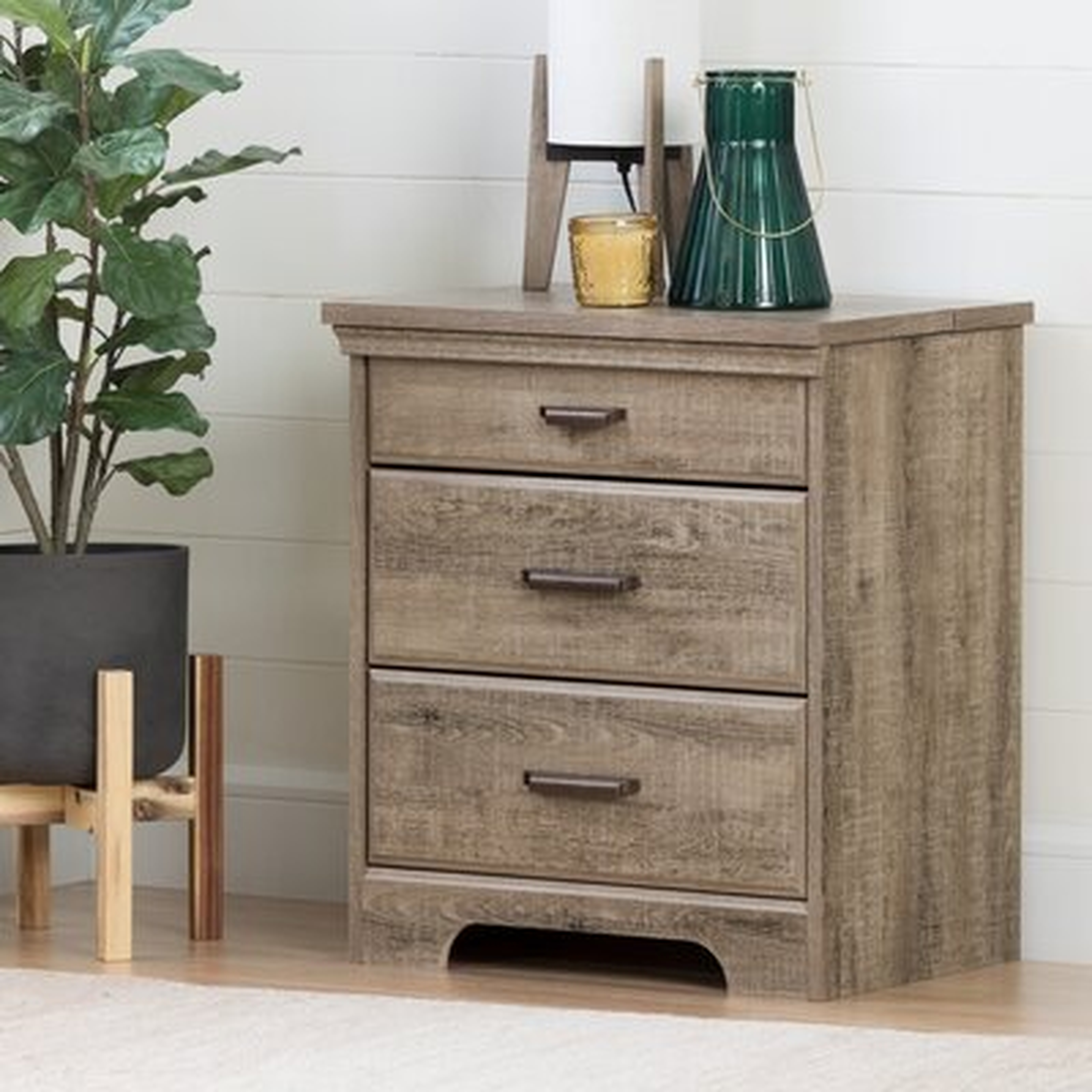 Versa 3 Drawer Nightstand - Wayfair