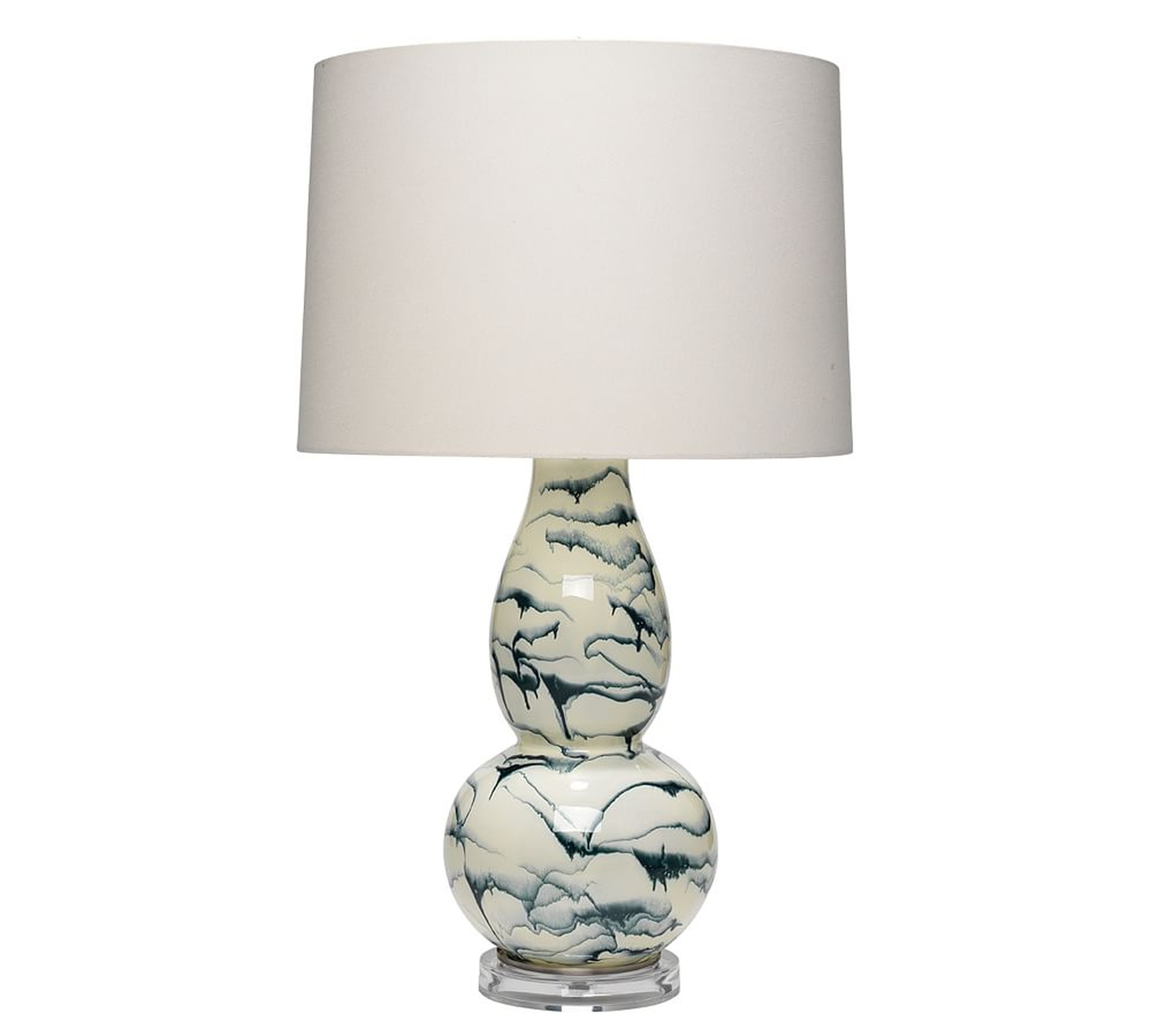 Adelanto Ceramic Table Lamp, White &amp; Blue Swirl - Pottery Barn