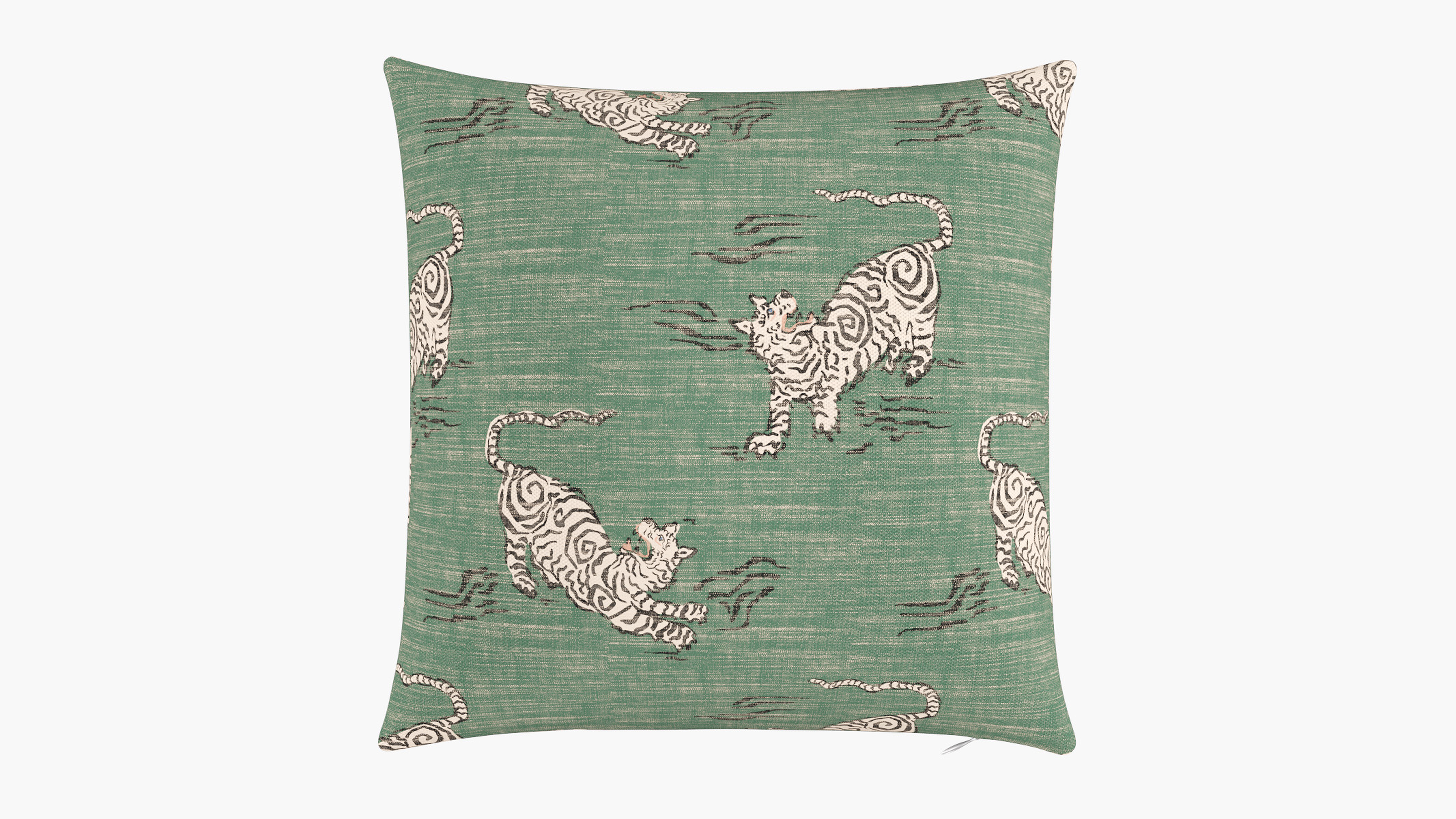 Throw Pillow 20", Emerald Tigresse, 20" x 20" - The Inside